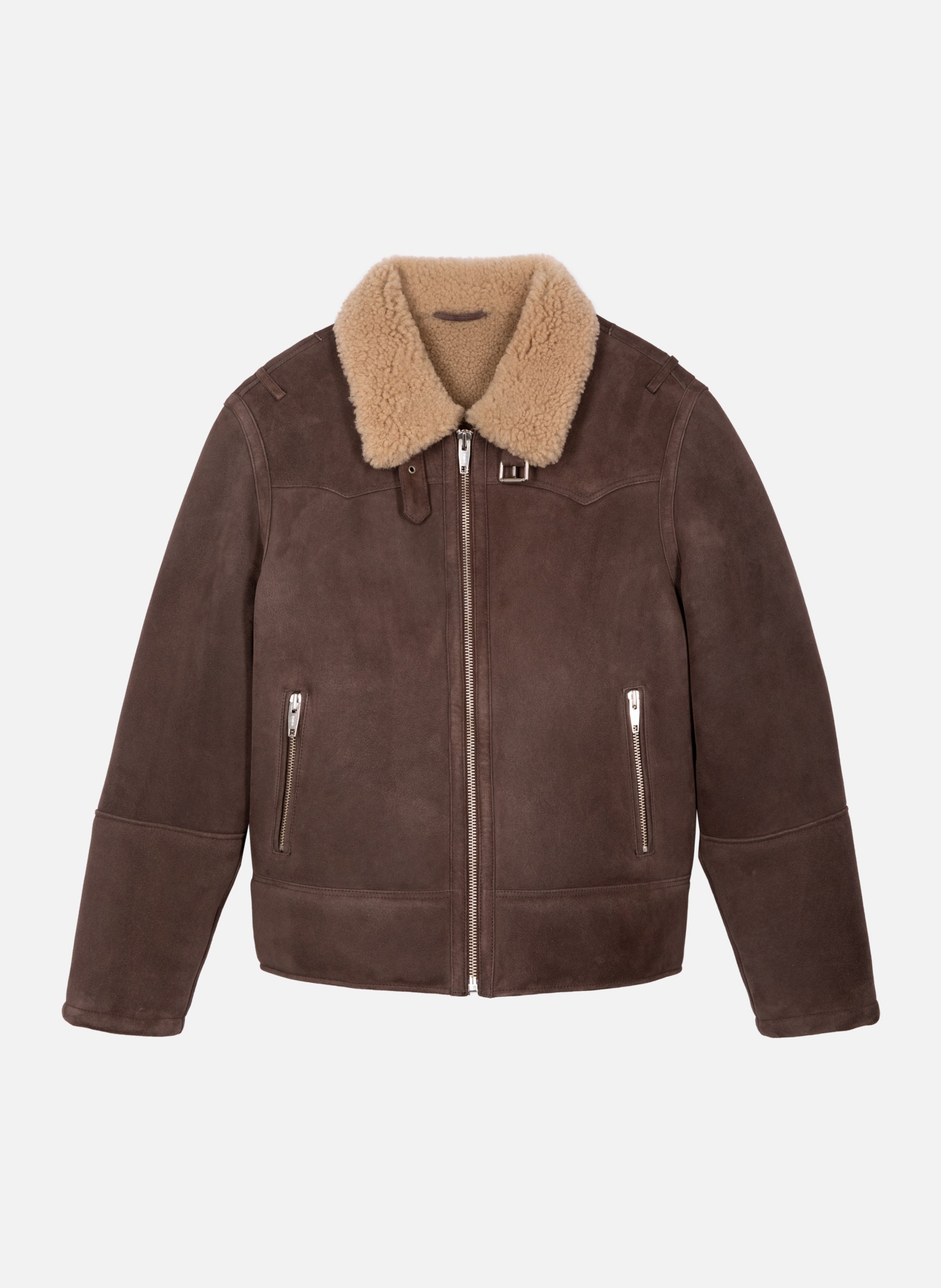 Sheepskin jacket THE KOOPLES Brown