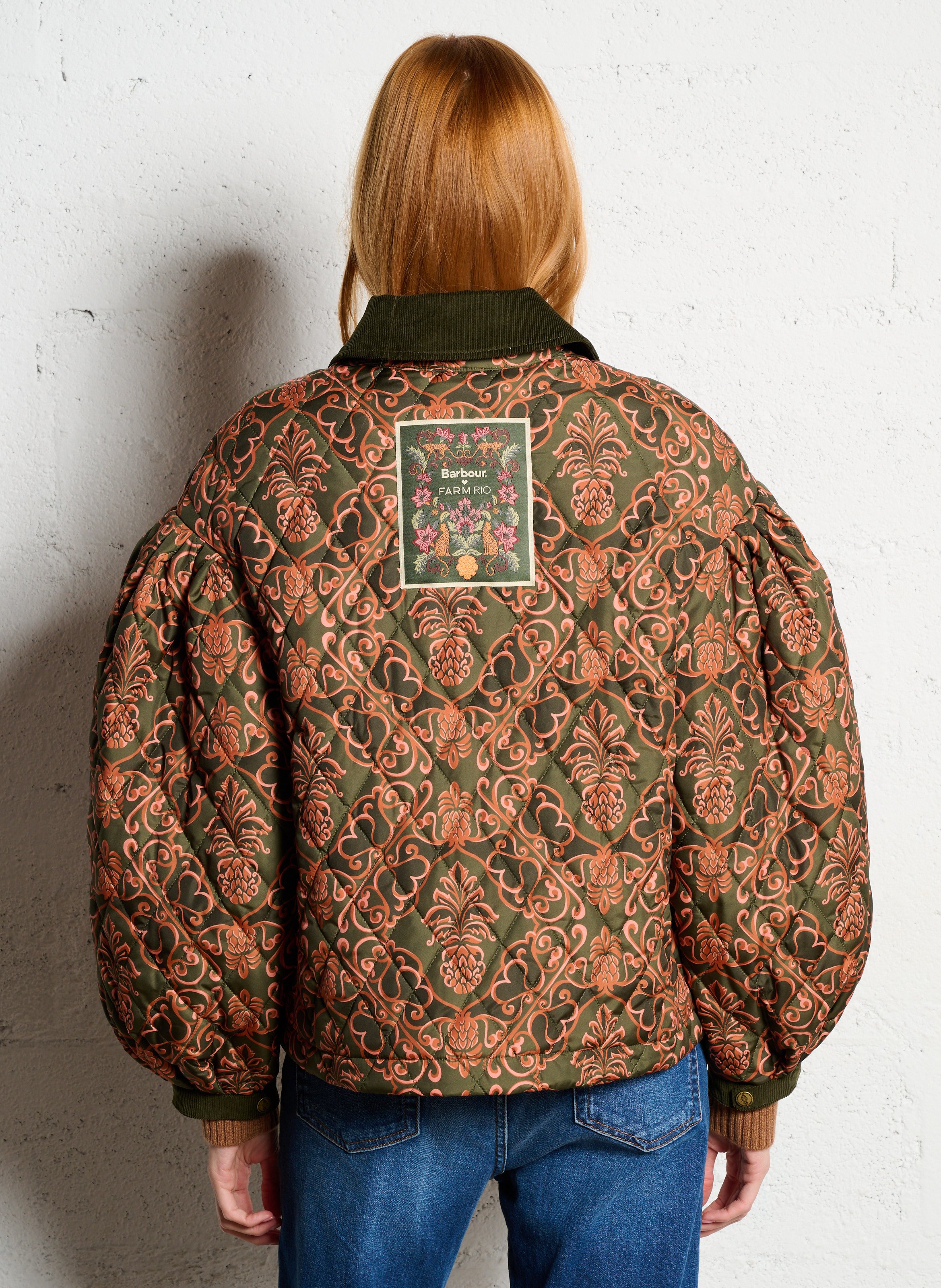 Veste col classique matelassée Barbour x Farm Rio BARBOUR Vert