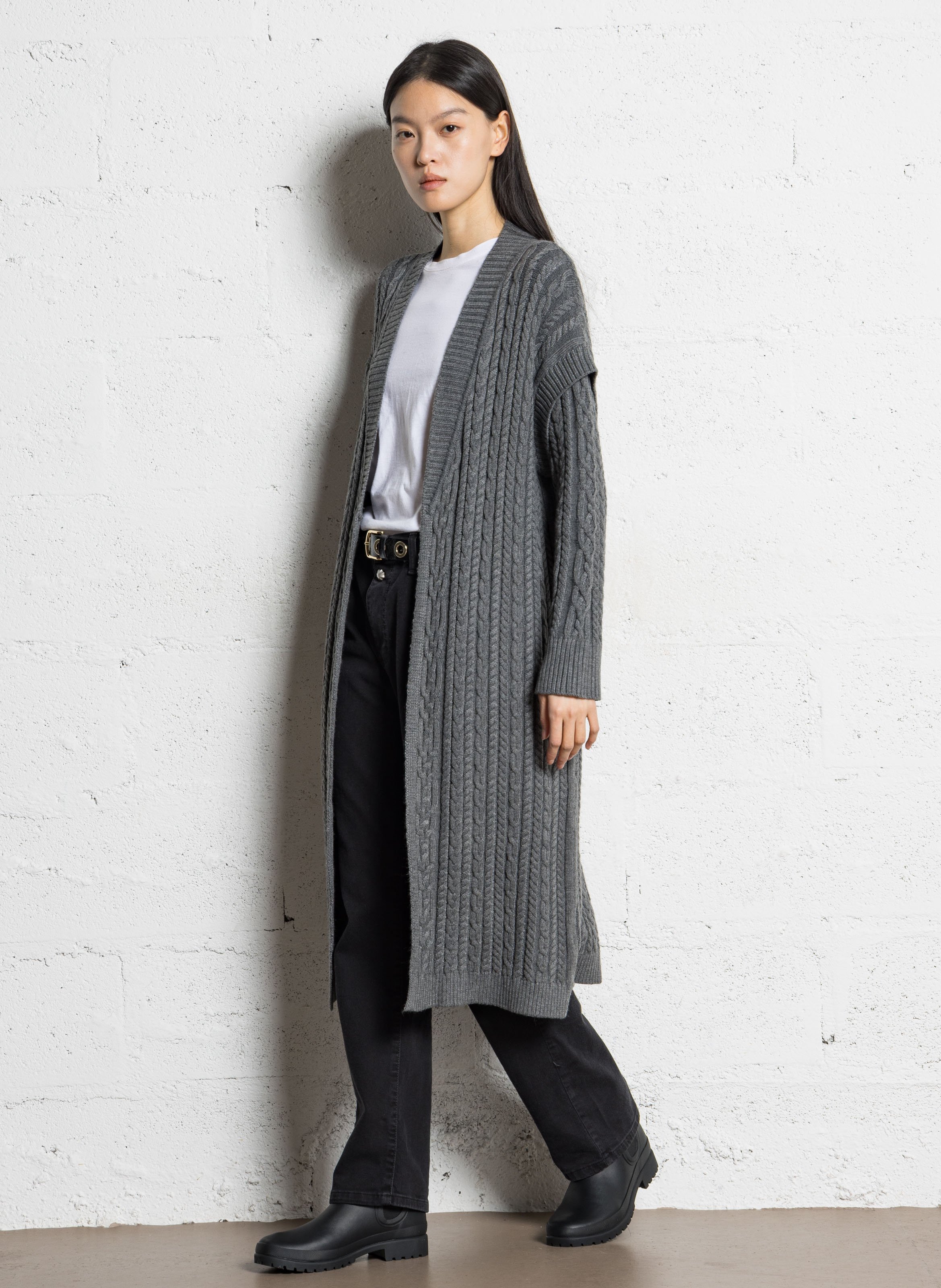 Braided knit vest IKKS Grey