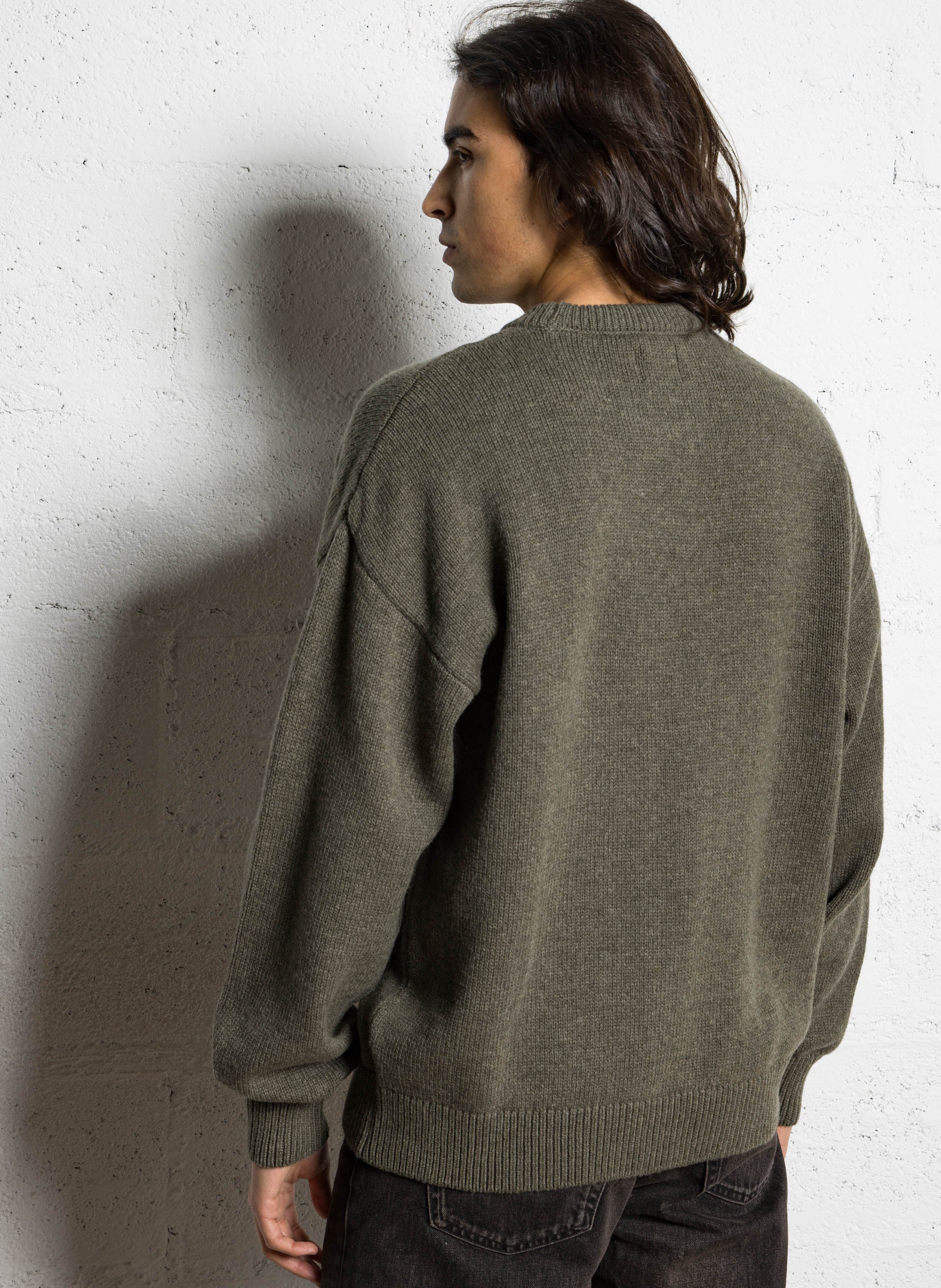 Oversize Rundhalsausschnitt-Pullover aus recycelter Wolle COLORFUL STANDARD Grun