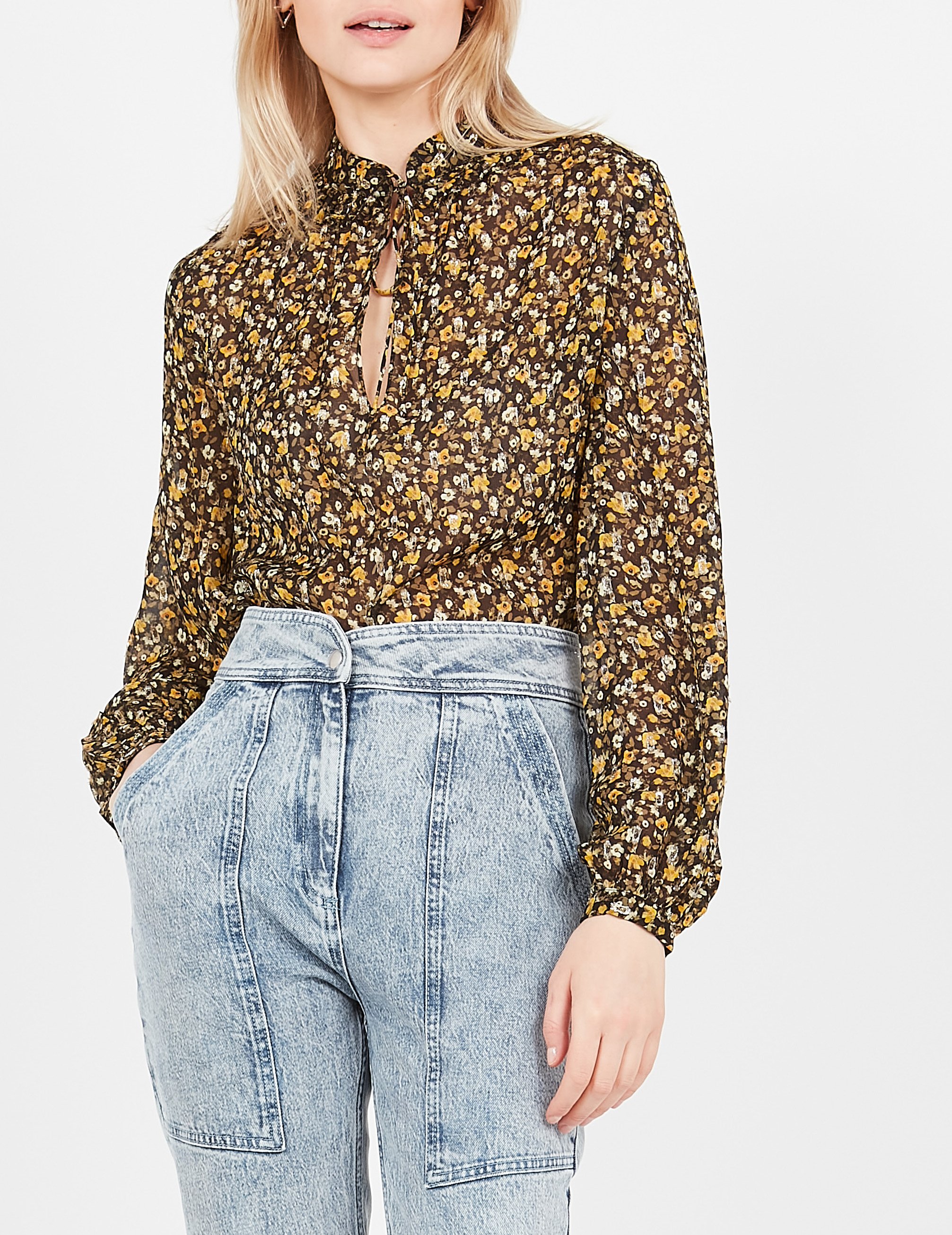 Loose-fit floral print round-neck top THE KOOPLES Multicolored