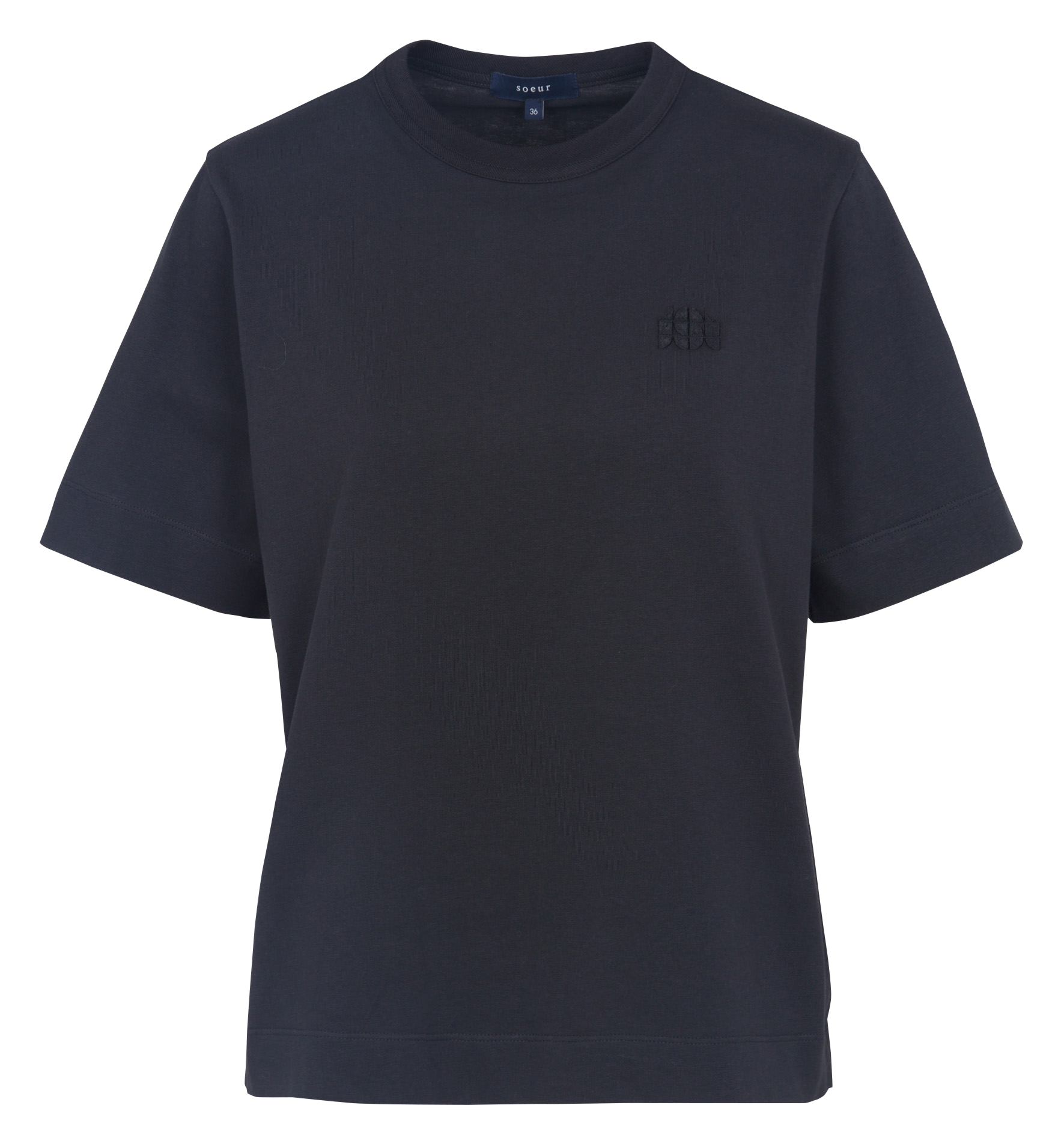 Tee-shirt col rond brodé en coton bio SOEUR