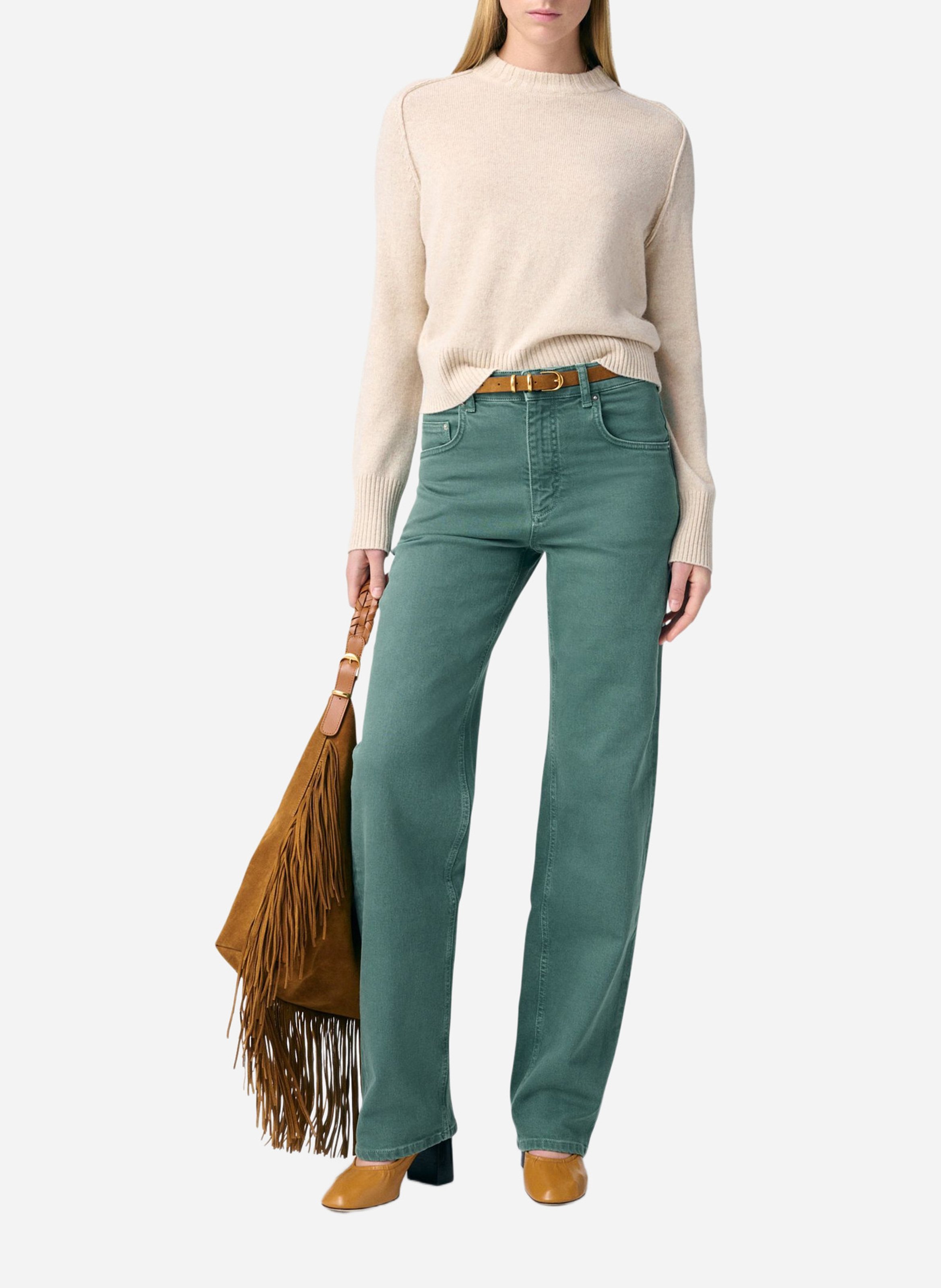 Pull col rond en laine mélangée Blanc