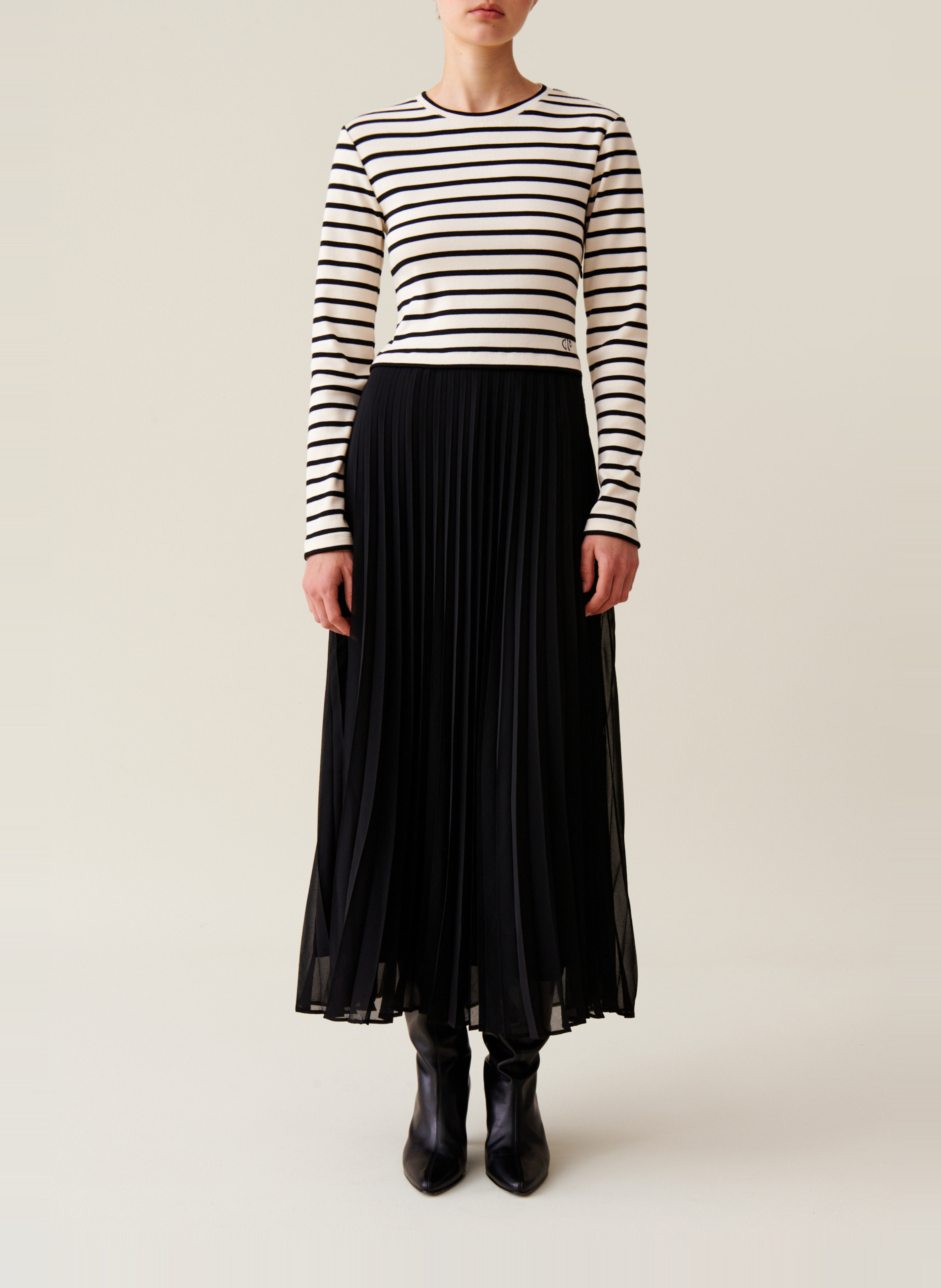 Faux-wrap striped cotton dress CLAUDIE PIERLOT Multicolored