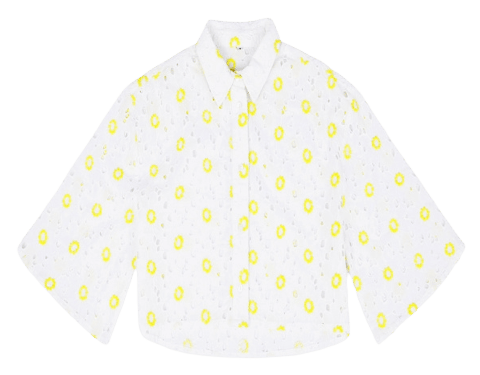 Cropped embroidered cotton jacket WILD White