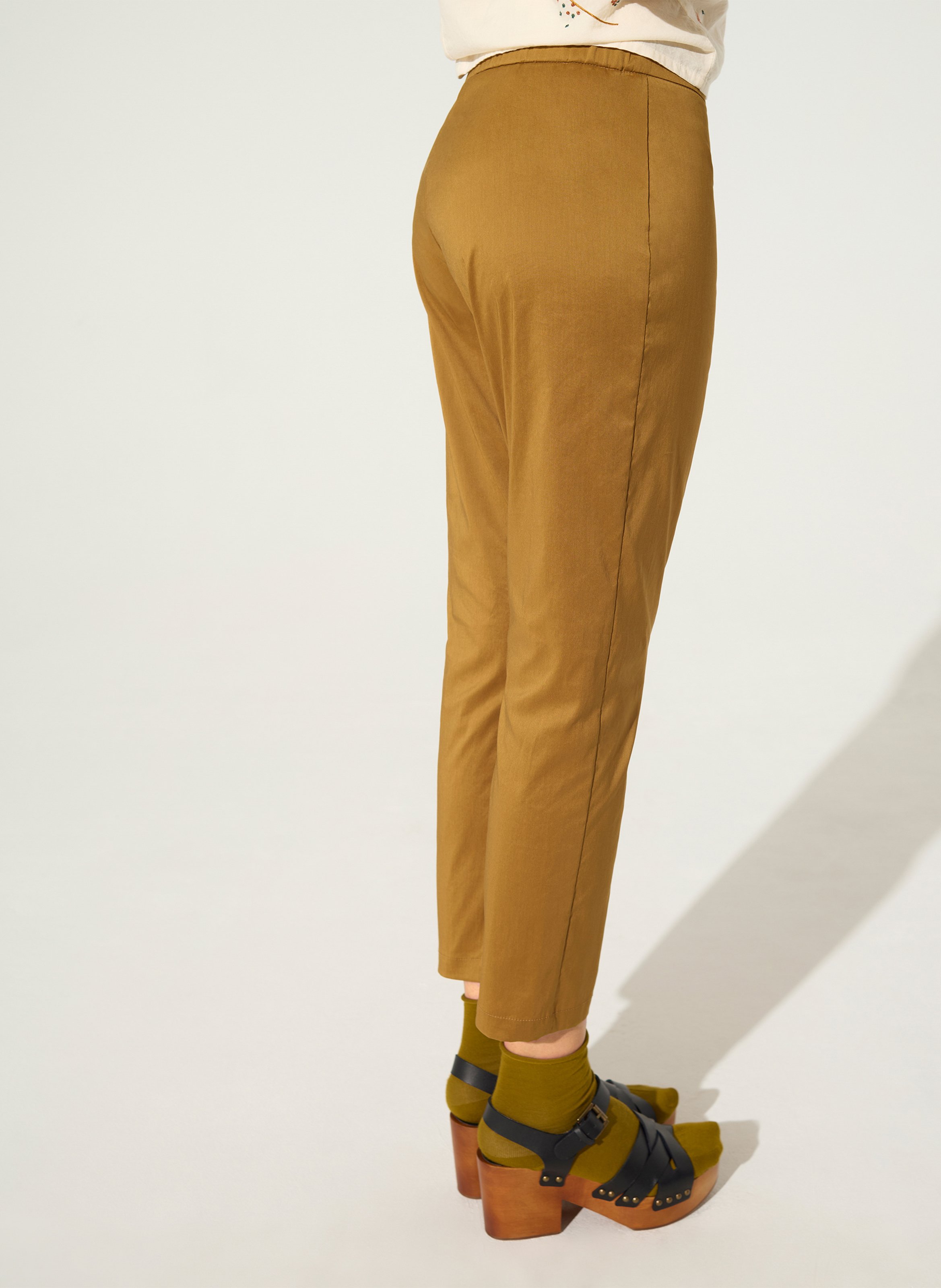 Cropped cotton-blend pants COTELAC Brown