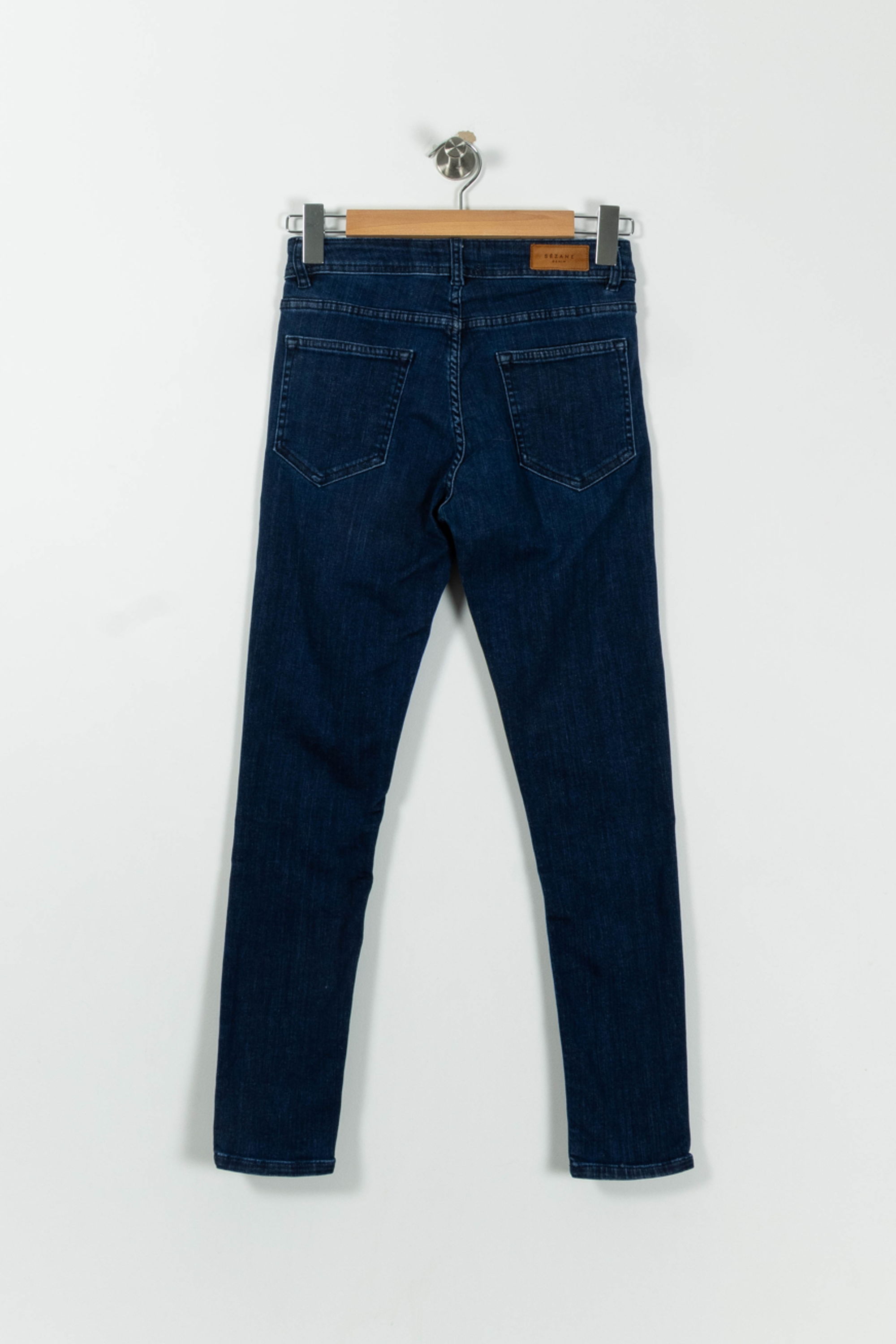 Cropped slim jeans with studs SEZANE - Seconde main Blue