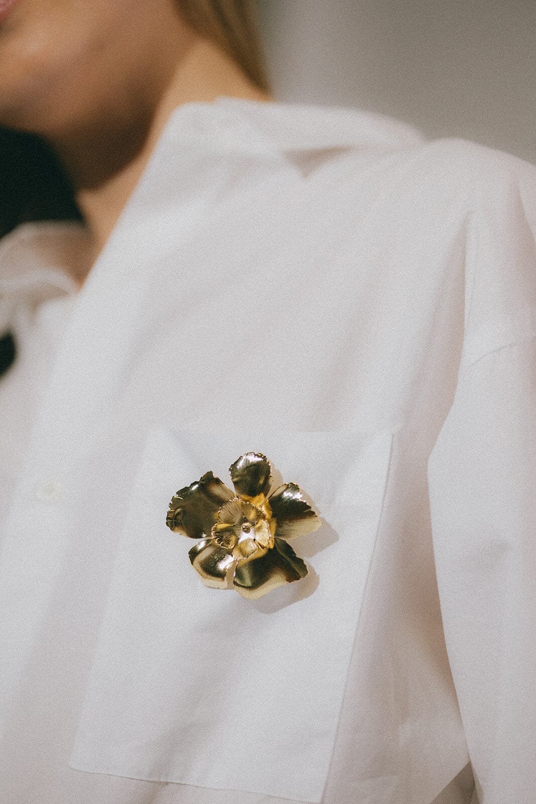 Silver-plated flower brooch MONSIEUR SIMONE Golden