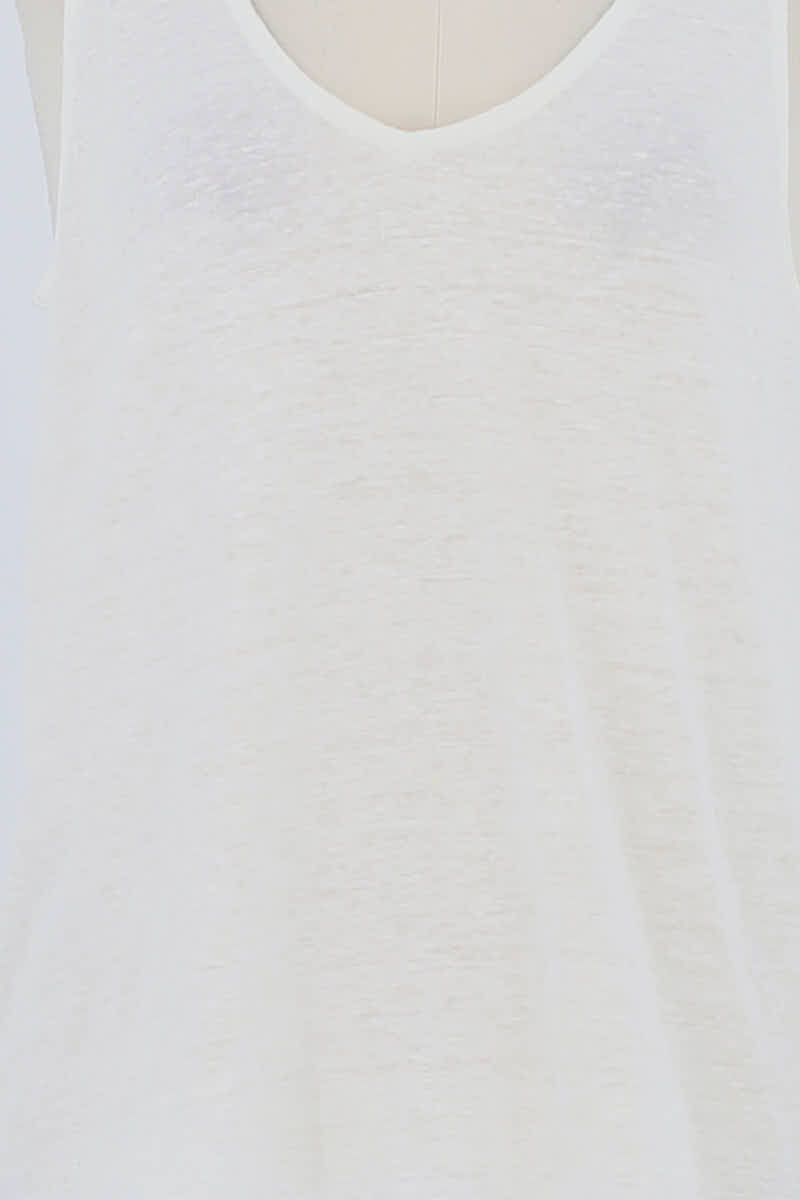 Top sans manche MAJESTIC FILATURES - SECONDE MAIN Blanc