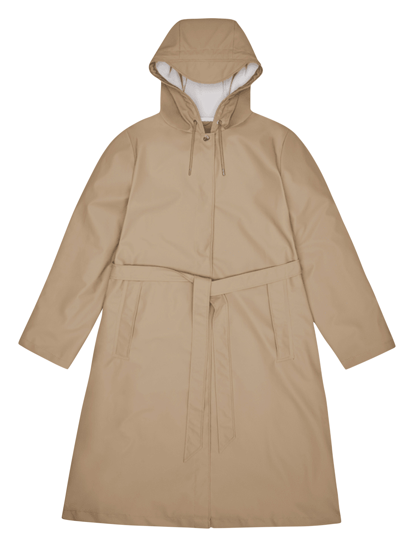 Imperméable droit col rond RAINS Beige