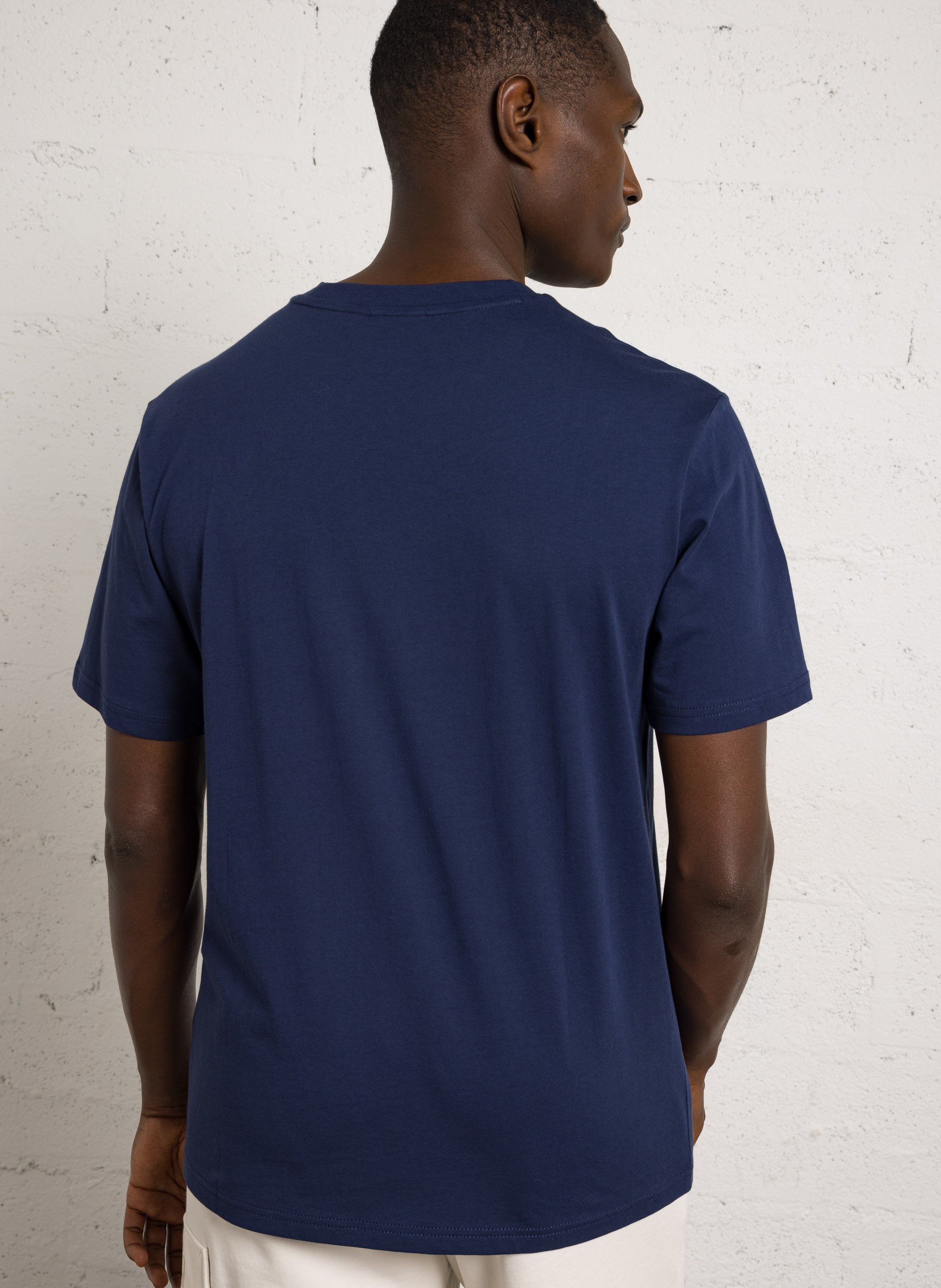 Gerade geschnittenes Rundhals-T-Shirt aus Baumwolle mit Siebdruck NAPAPIJRI Blau