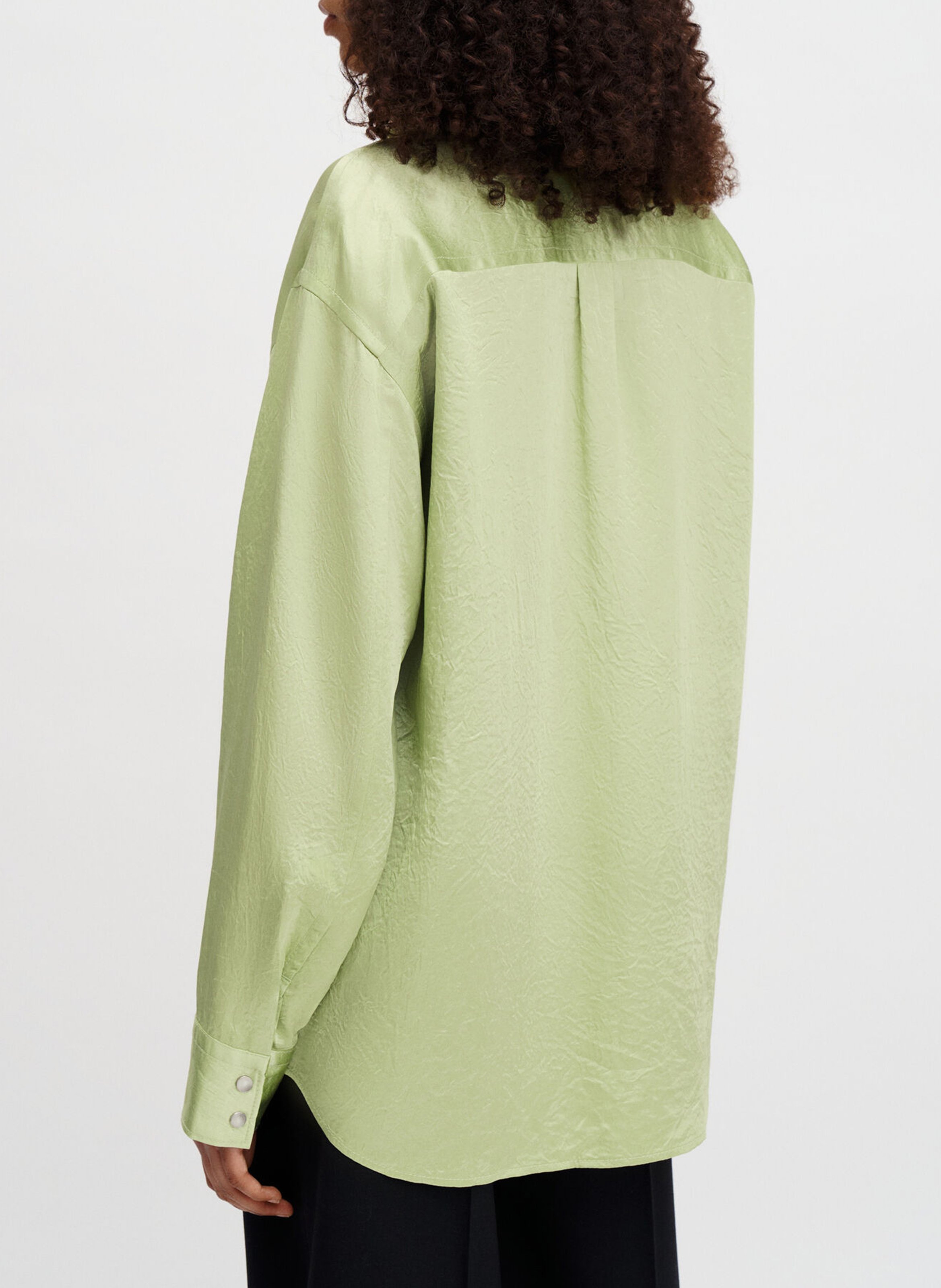 Soepelvallend effen recht overhemd FILIPPA K Groen