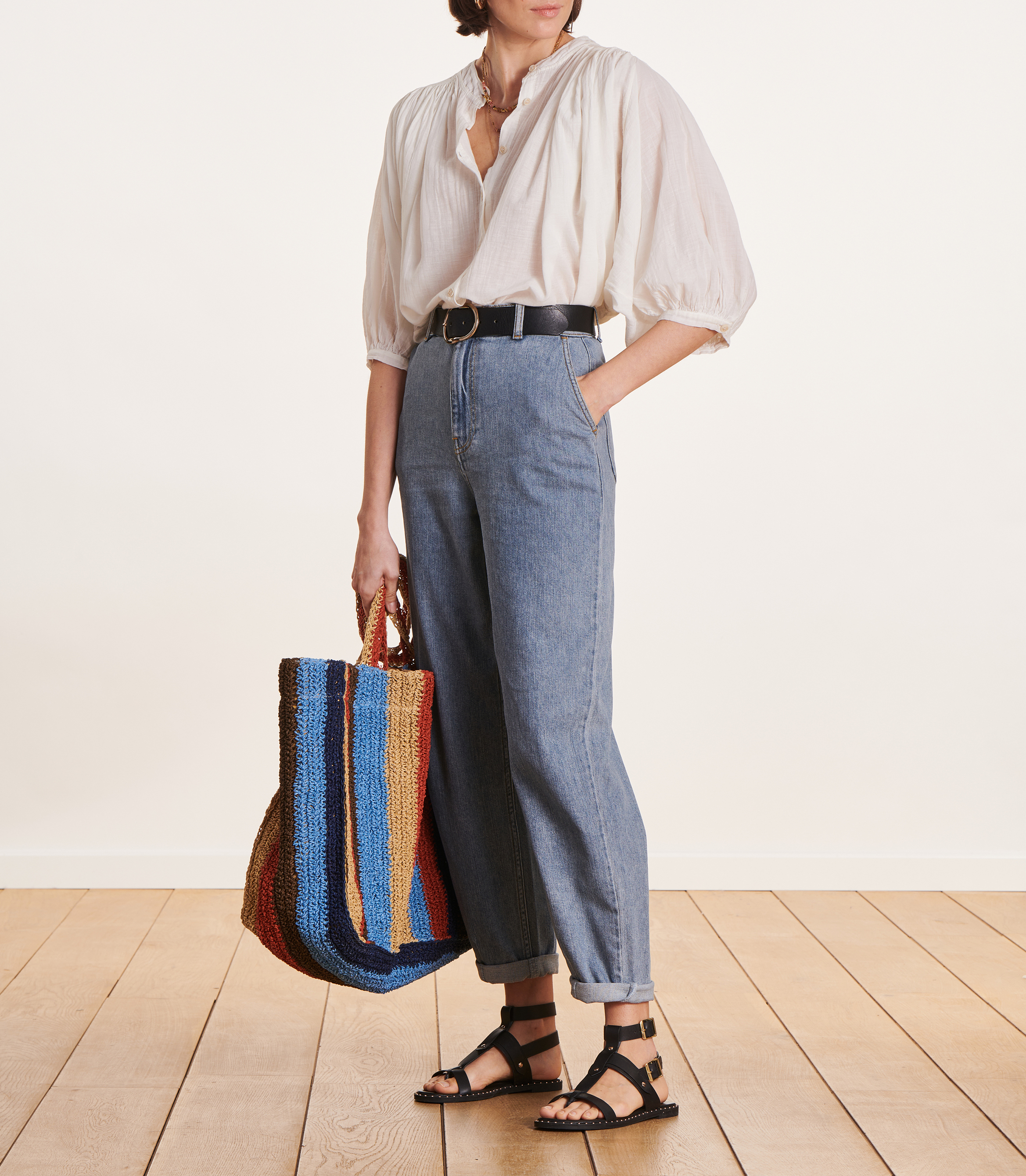 Jean droit 7/8ème  LA FEE MARABOUTEE Bleu