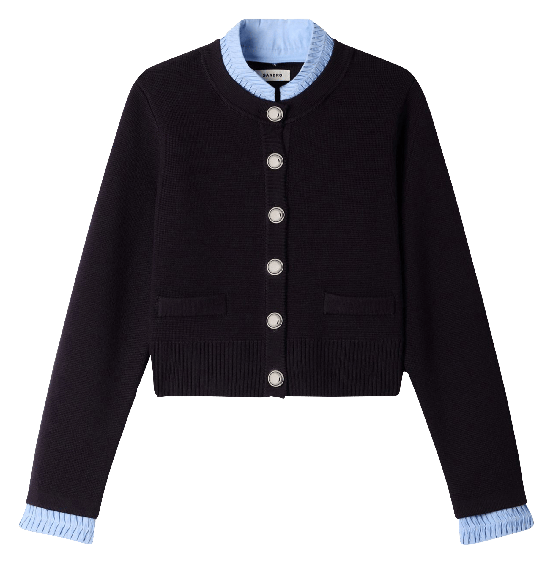 Cardigan boutonné uni SANDRO Bleu