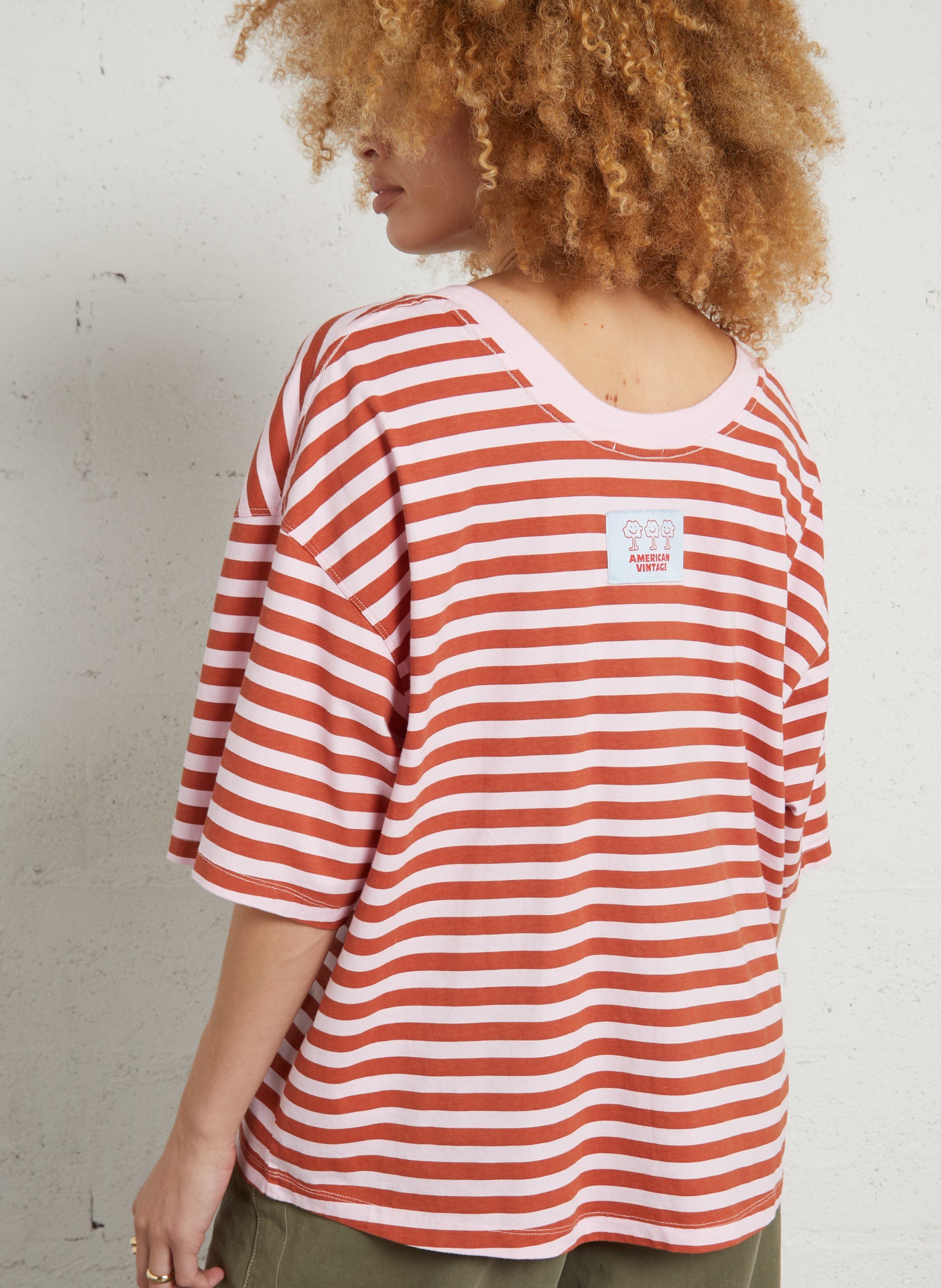 T-shirt oversize en coton AMERICAN VINTAGE Rouge