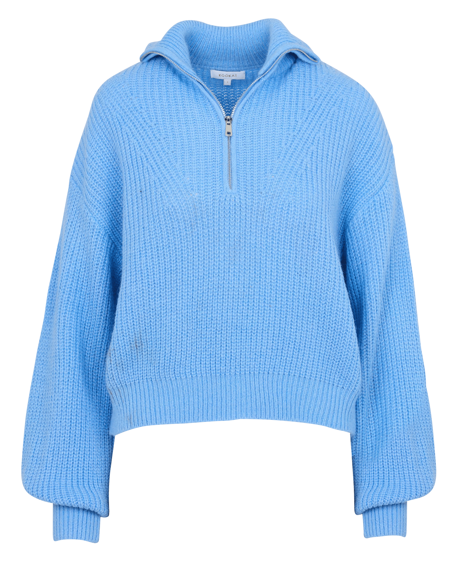 Oversized mixed knit trucker sweater KOOKAI Blue