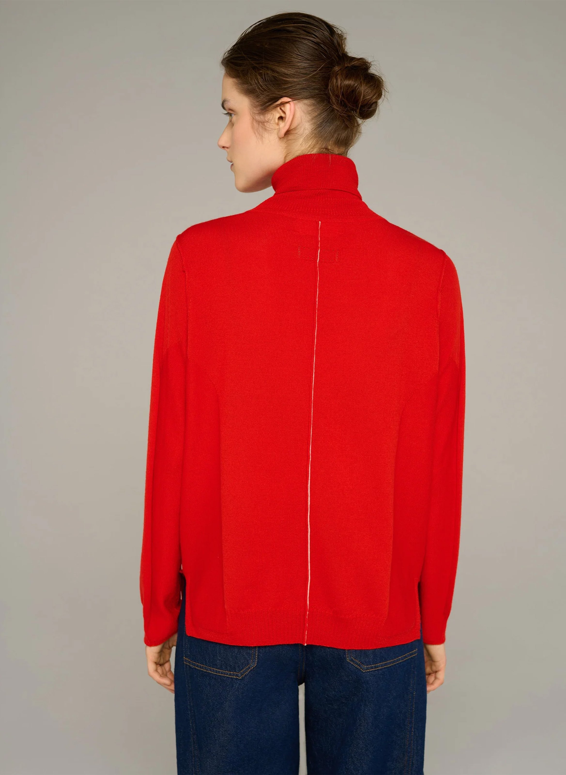 Col roulé droit en laine | Rouge COTELAC ACOTE Femme
