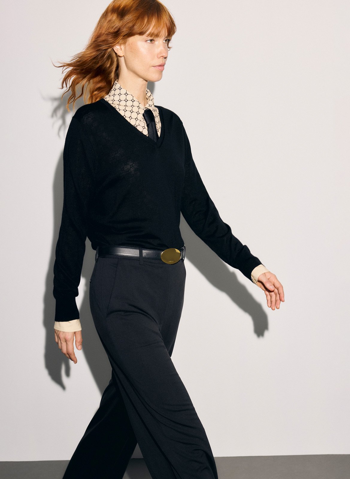 Straight V-neck wool sweater GERARD DAREL Black