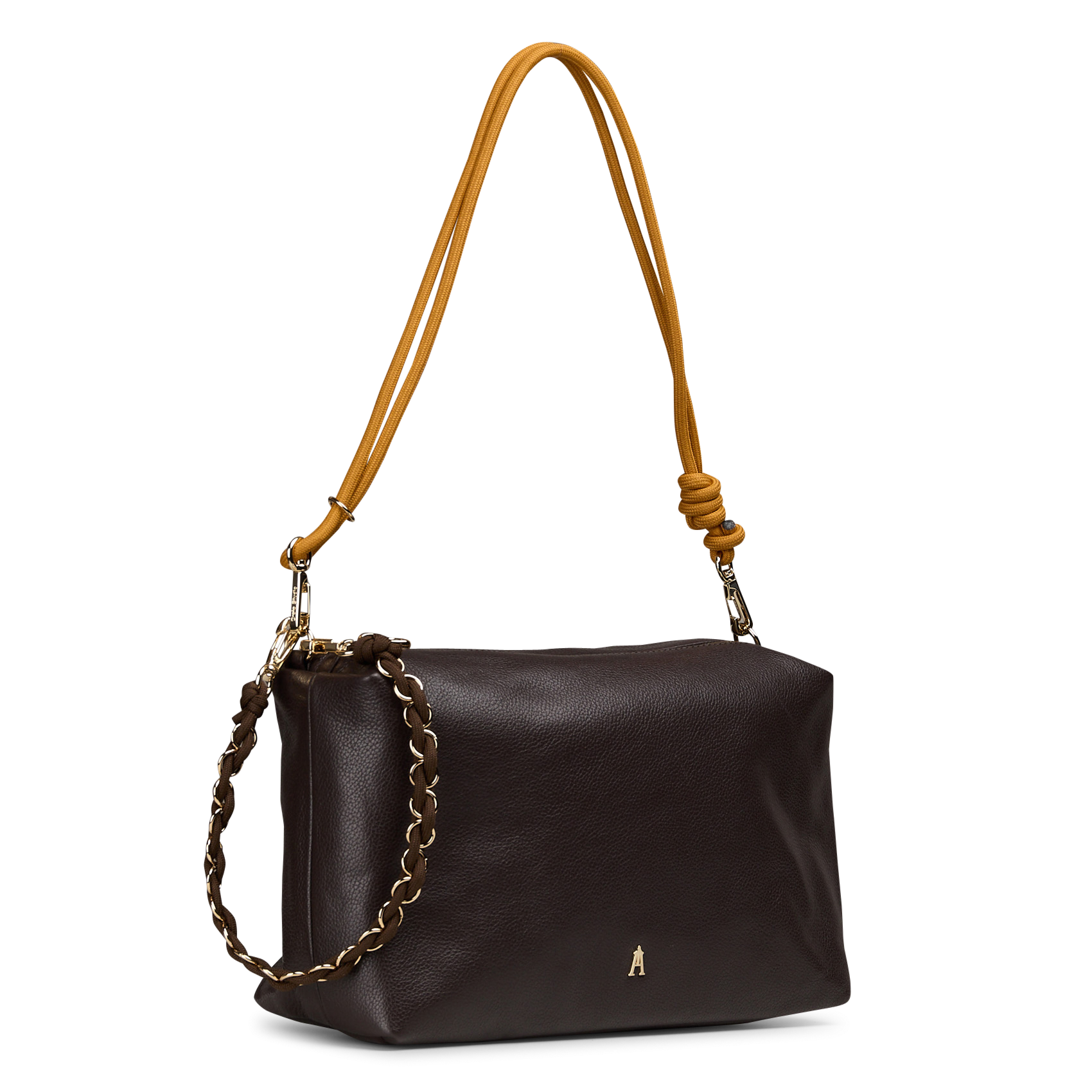Grained calfskin leather handbag CRAIE STUDIO Black