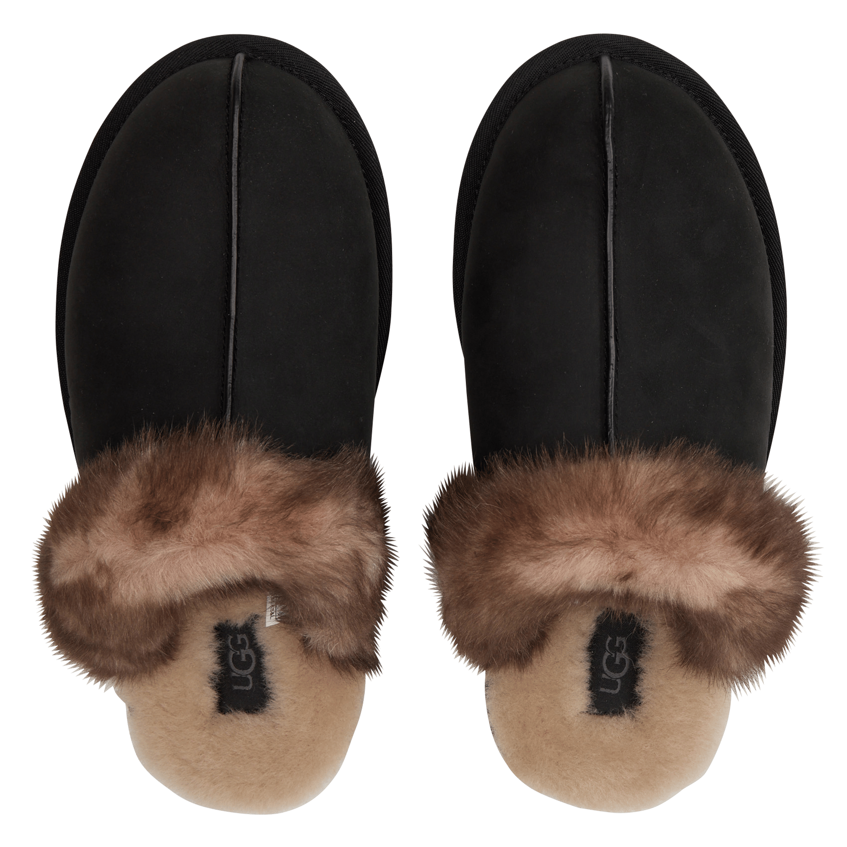 Chaussons fourrés en cuir mélangé UGG Noir