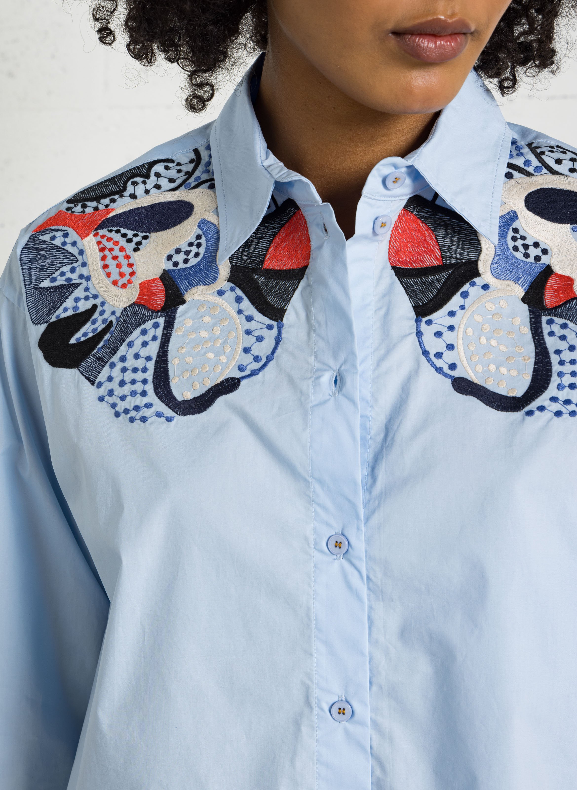 Ruimvallende, katoenen blouse TINSELS Blauw