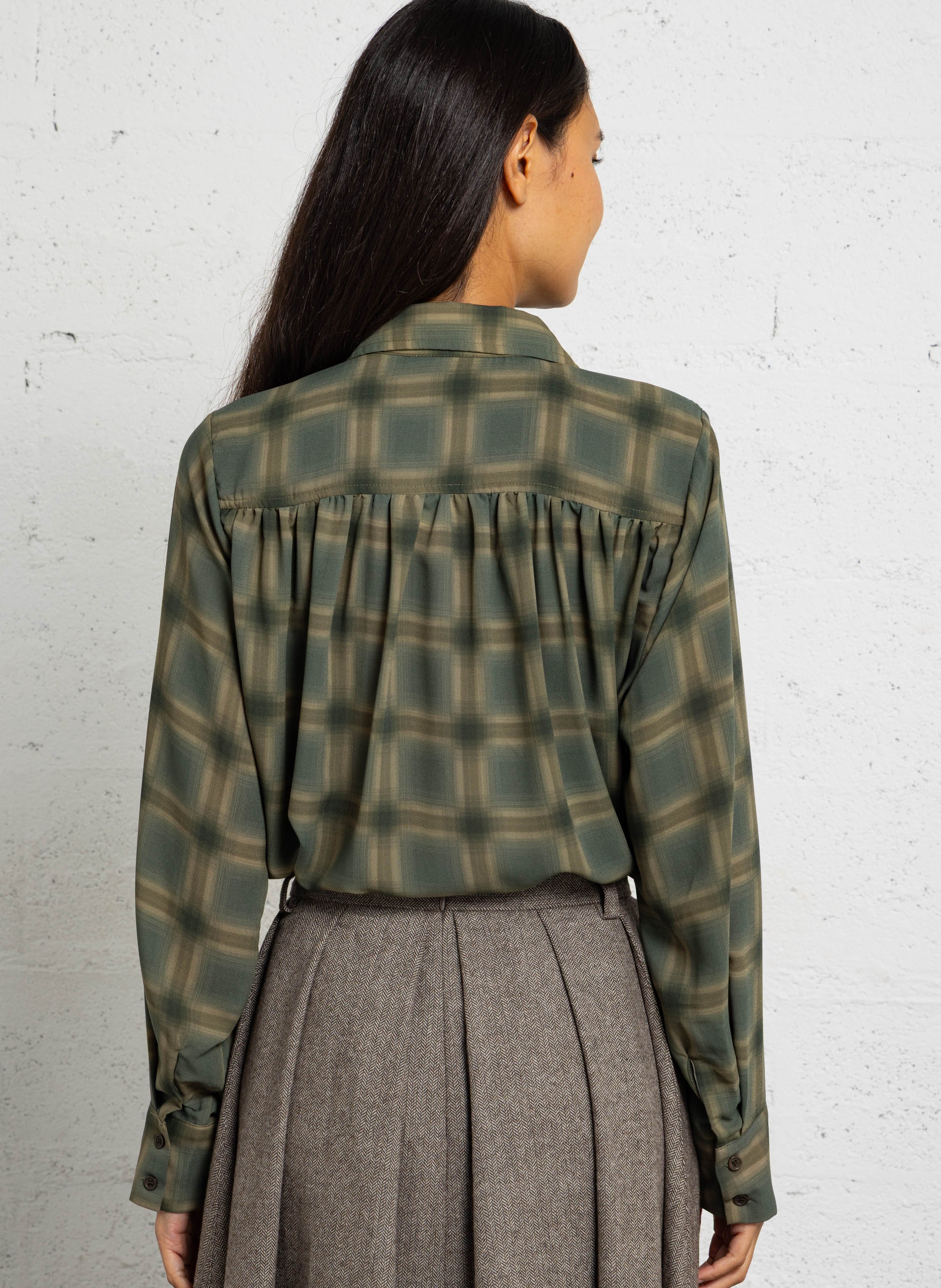 Chemise col classique à carreaux SEE U SOON Vert