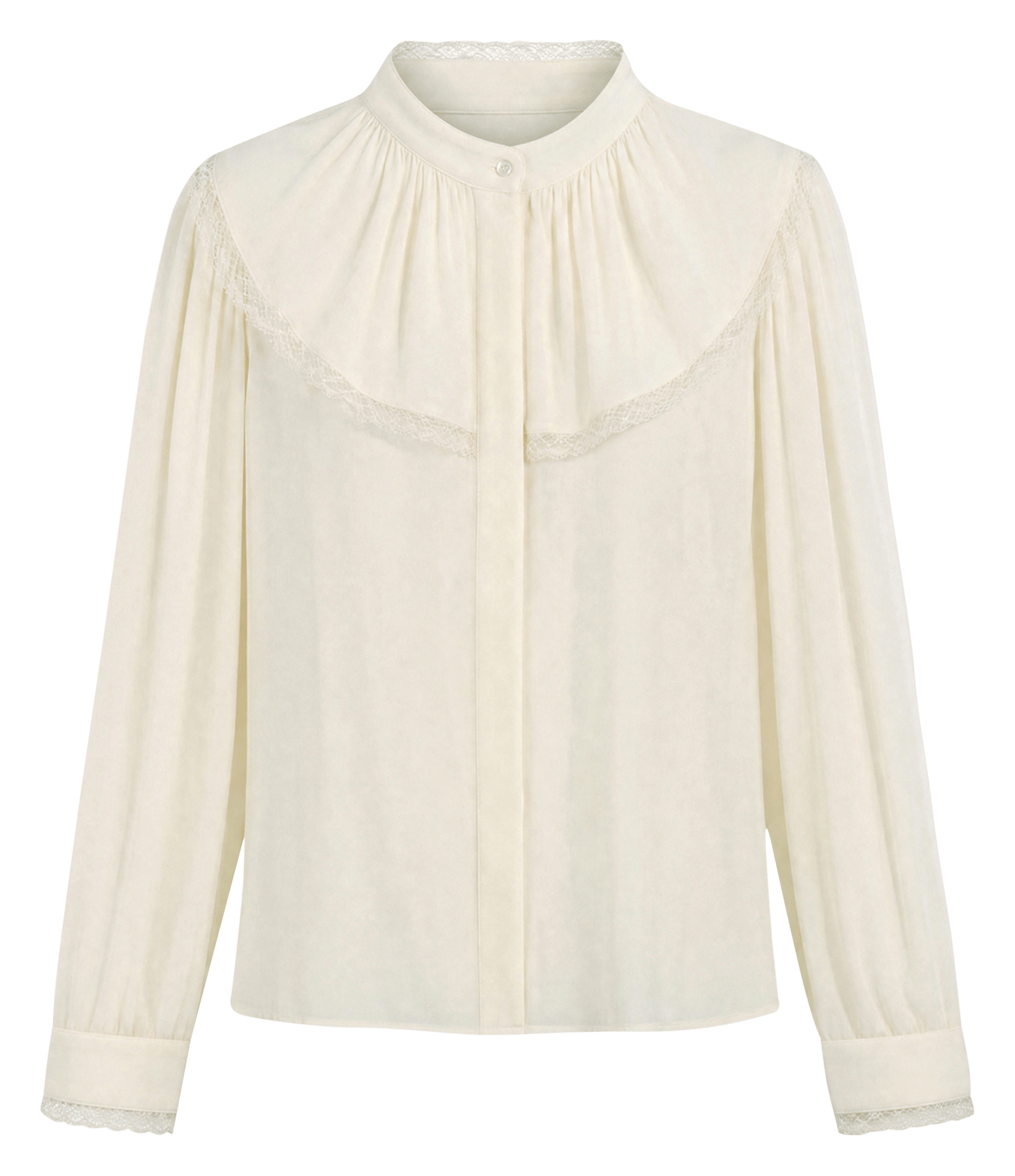 Loose-Fitting Round-Neck Lace Blouse GERARD DAREL Beige
