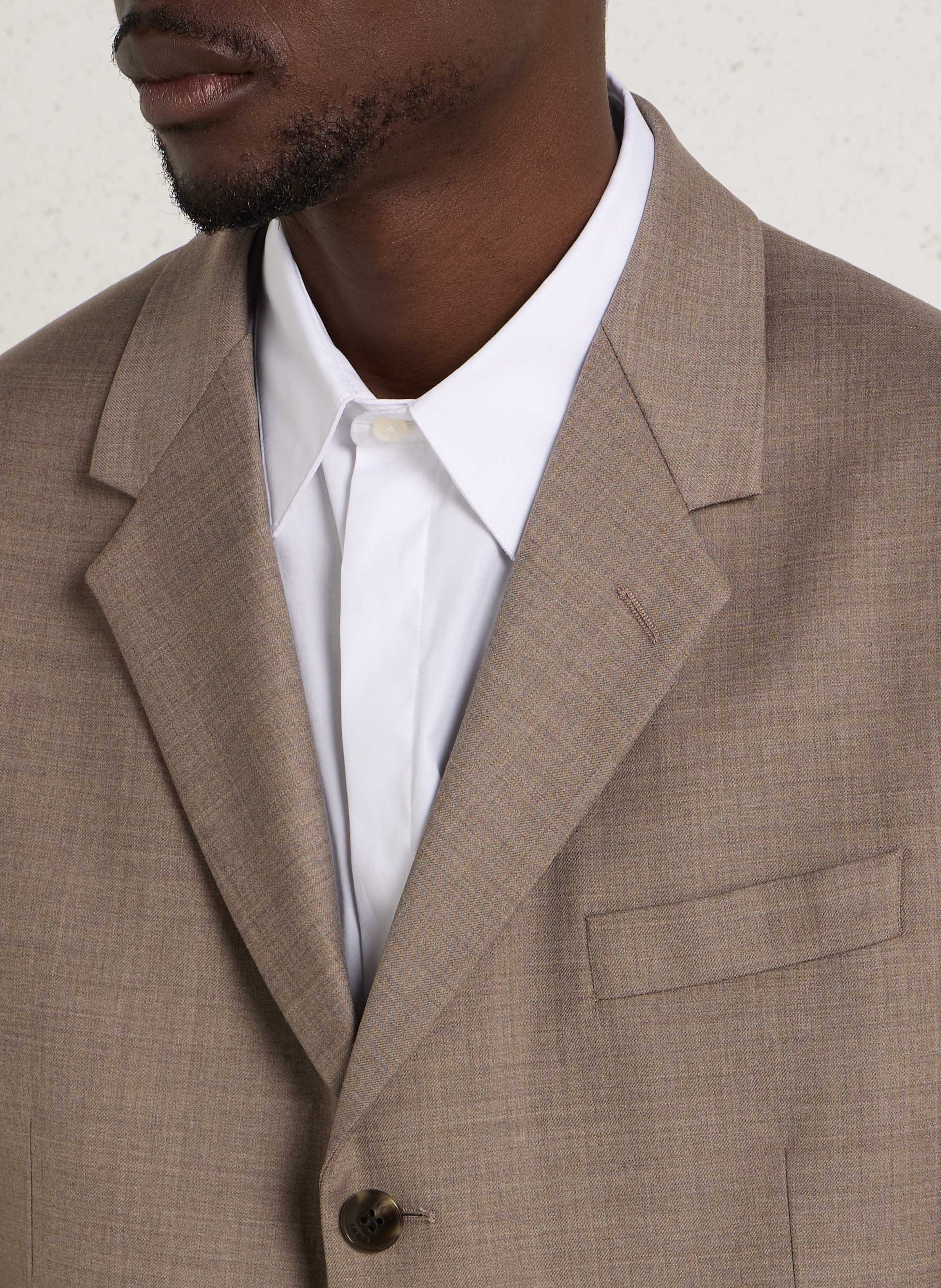 Veste de tailleur droite en laine mélangée IKKS Gris