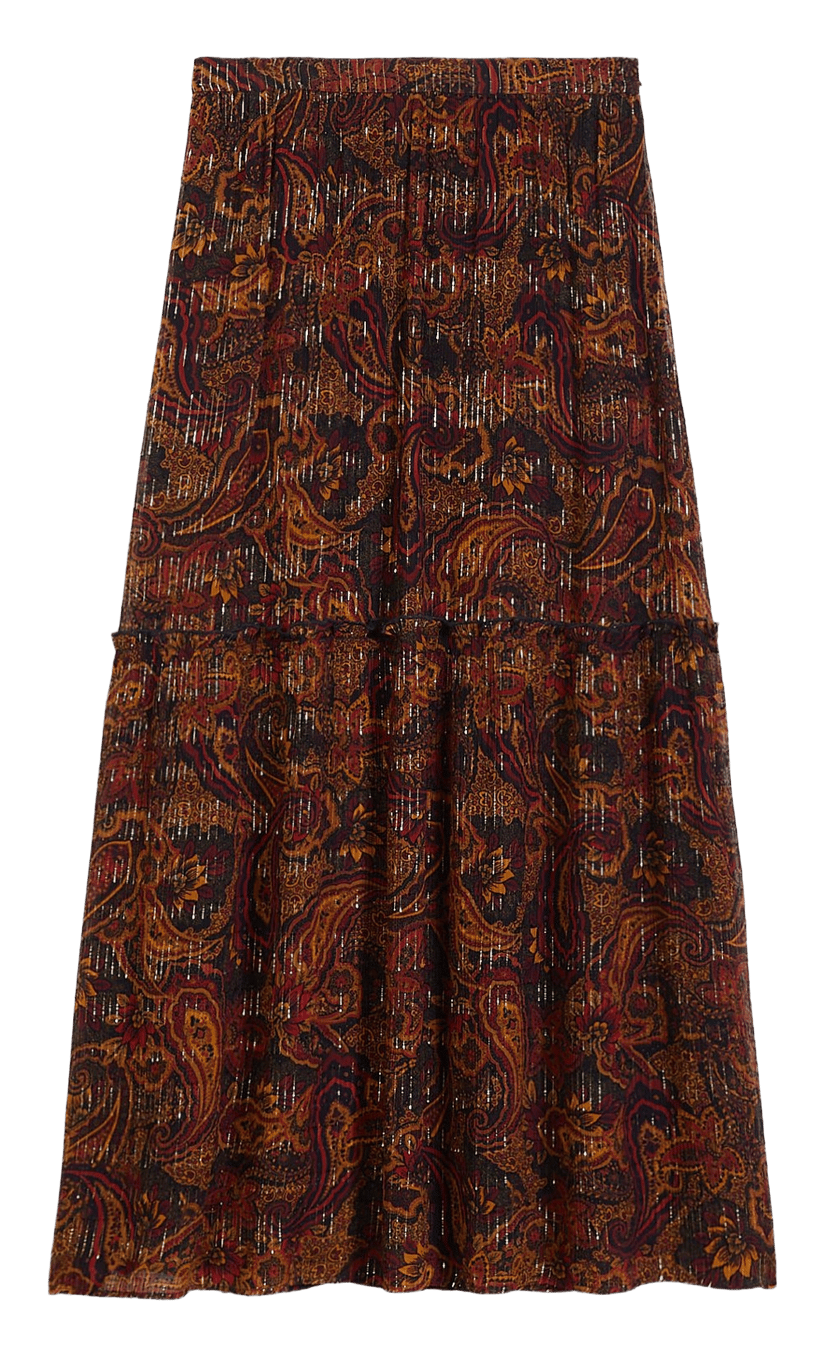 Printed high-waisted flared skirt VANESSA BRUNO Brown