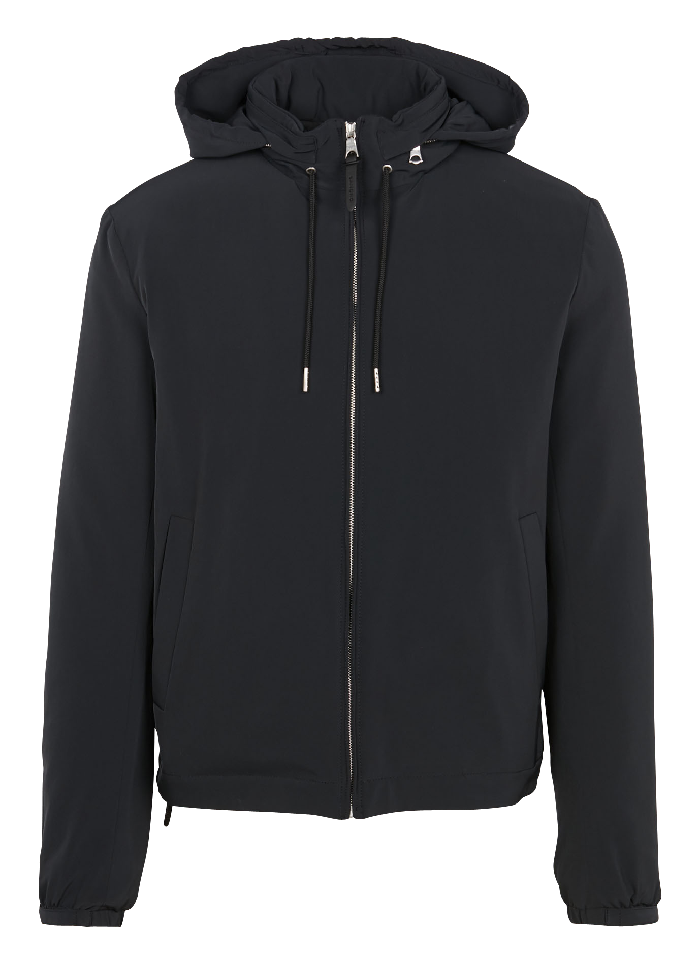 Blouson col montant regular fit zippé à capuche SANDRO Bleu