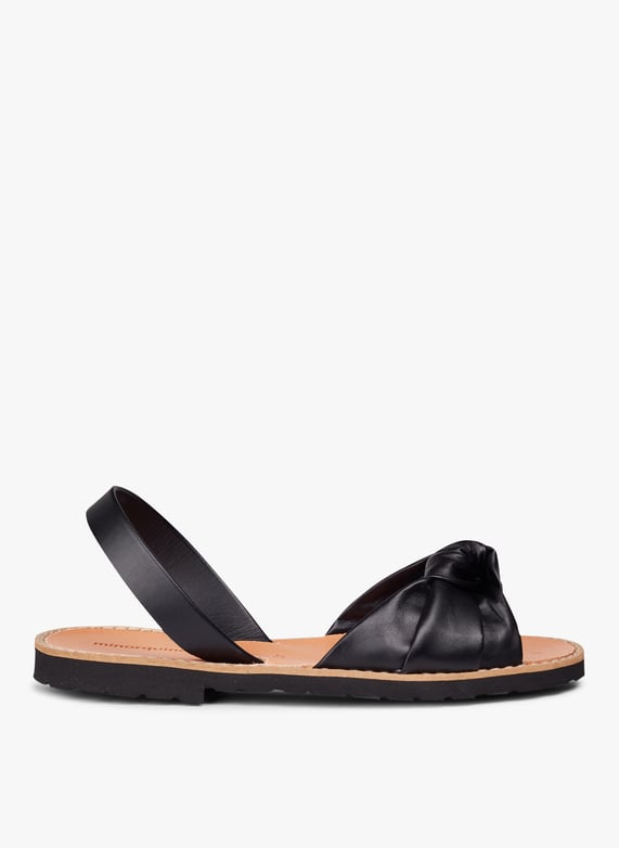 Sandales Bahia En Cuir Avarca Noir Minorquines Femme AVARCA BAHIA CUIR NOIR NOIR Place des Tendances