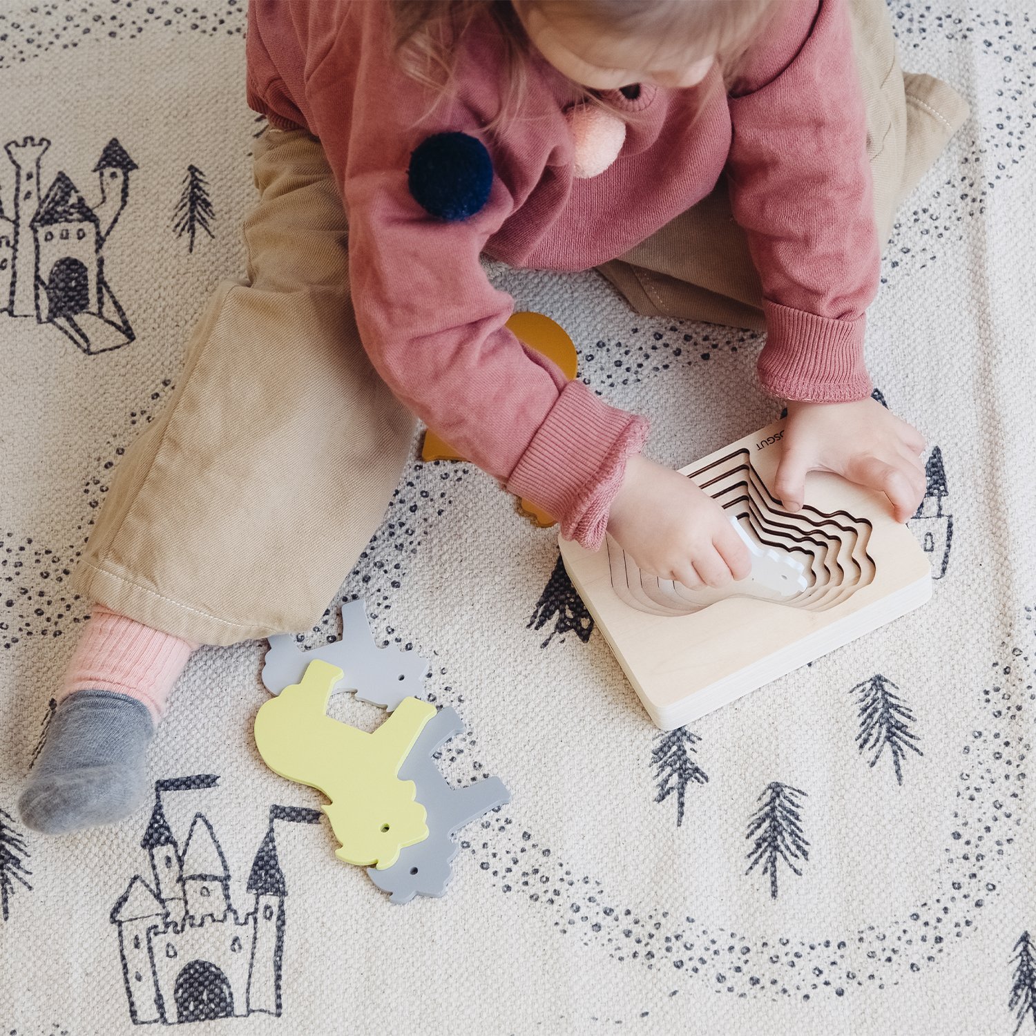 Wooden rabbit puzzle KINDSGUT Yellow