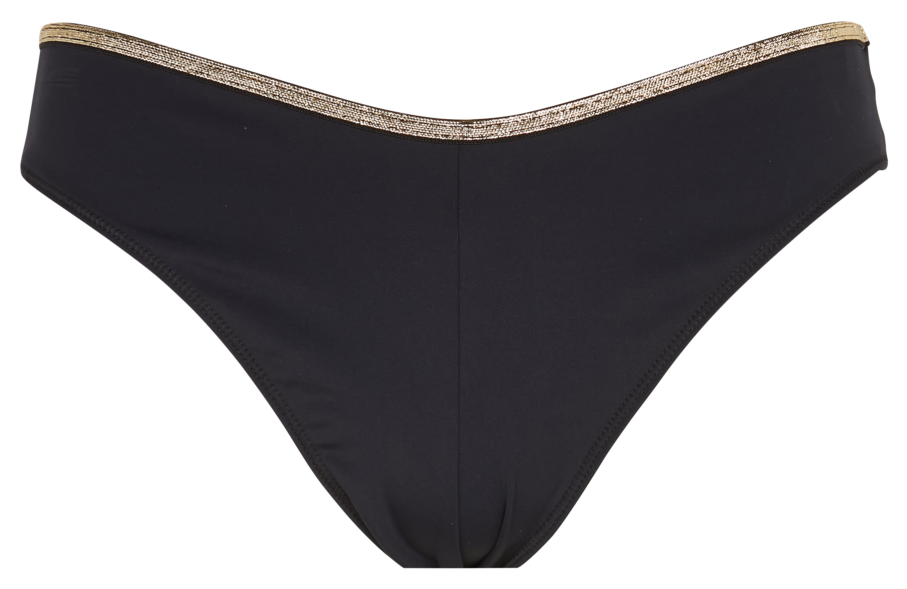 Bikinihose mit hohem Beinausschnitt Schwarz