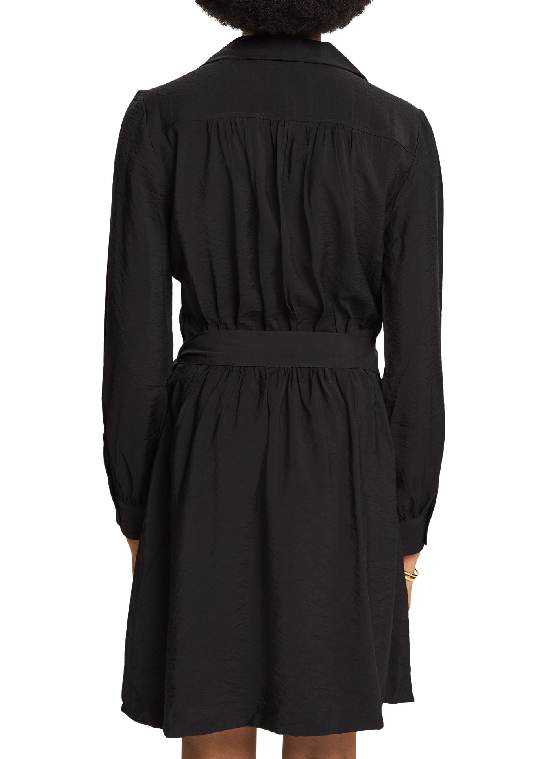 Robe courte portefeuille à col V ESPRIT Noir