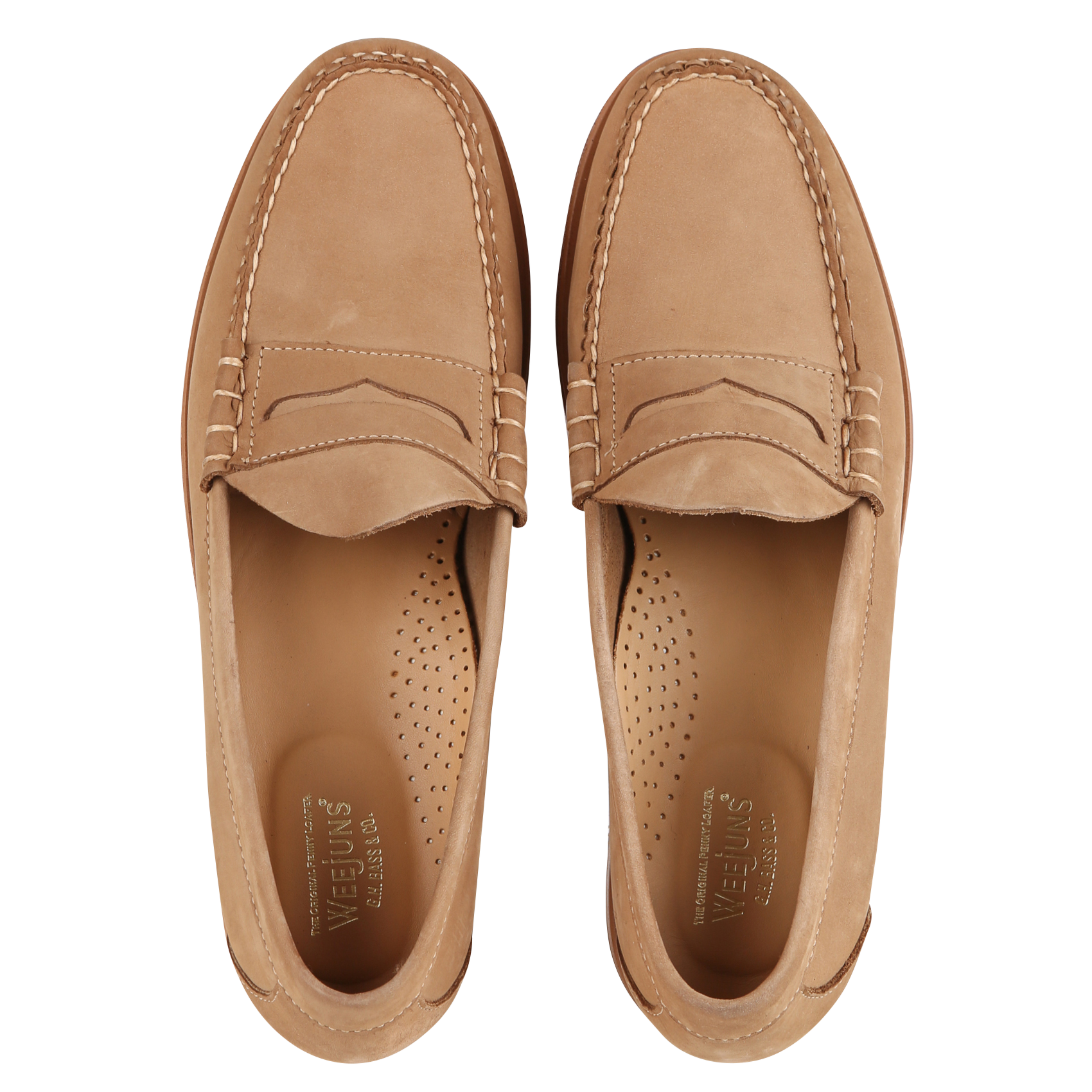 Mocassins en cuir velours GH BASS Marron