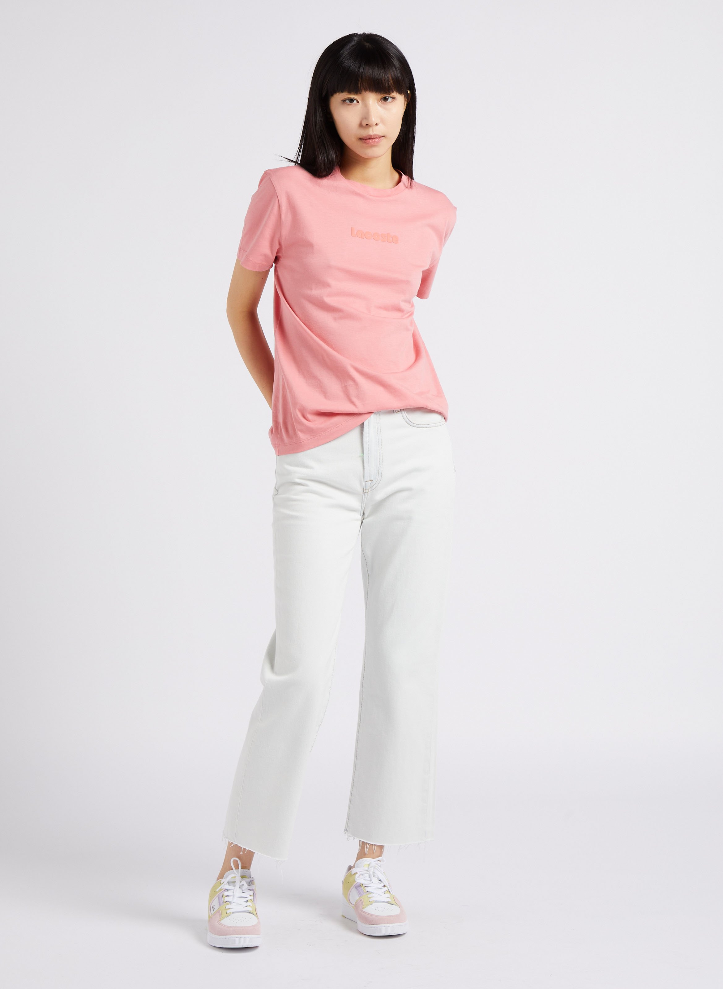 Rechte, katoenen jeans met hoge taille 7 FOR ALL MANKIND Blauw