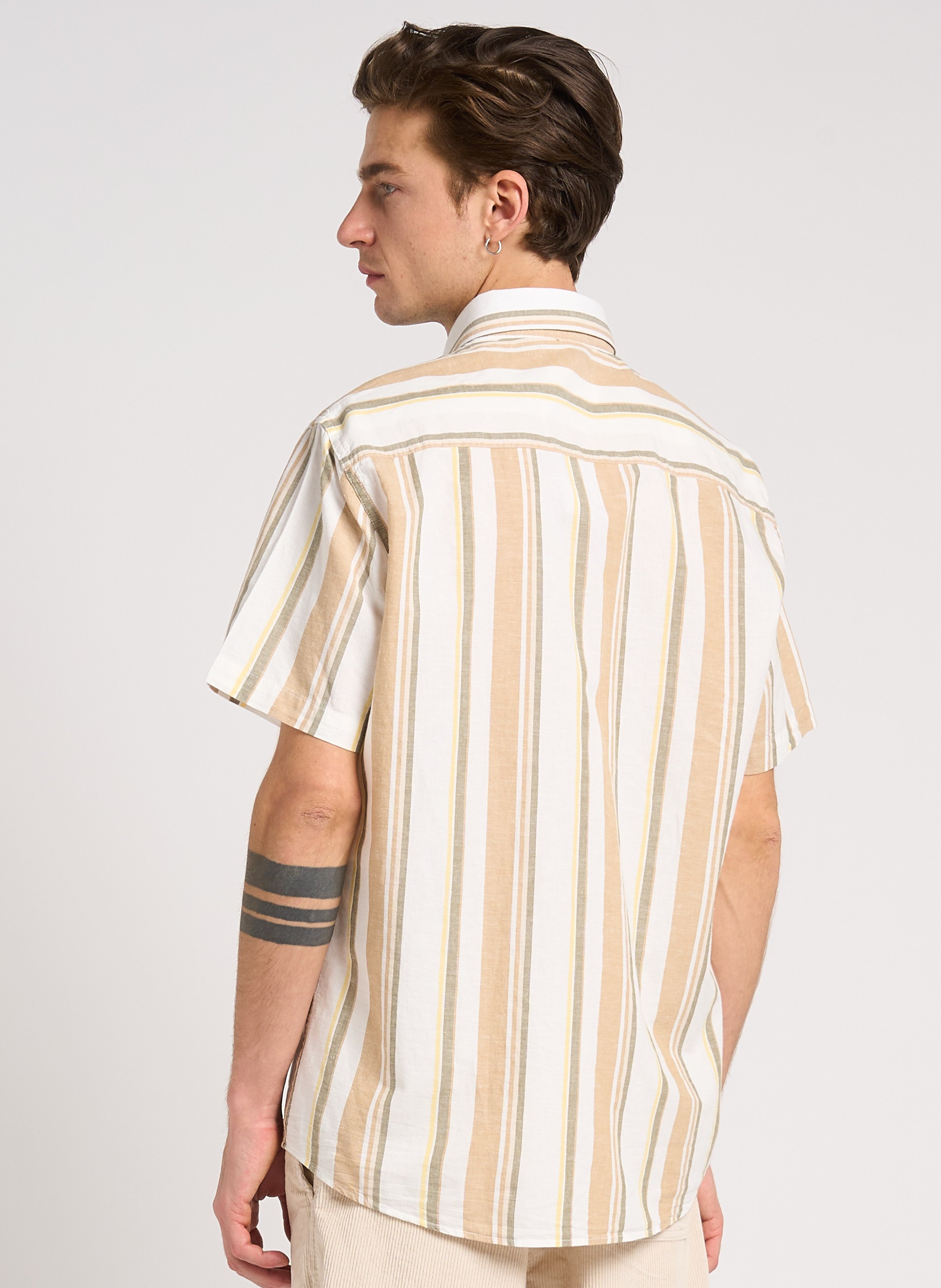 Printed cotton-blend shirt  SELECTED Brown