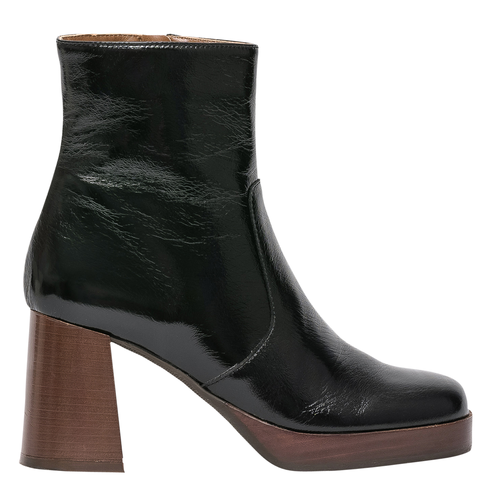 - 100% leather, - Round toes, - Inner zip fastening, - Heel height: 9 cm. BOCAGE Black