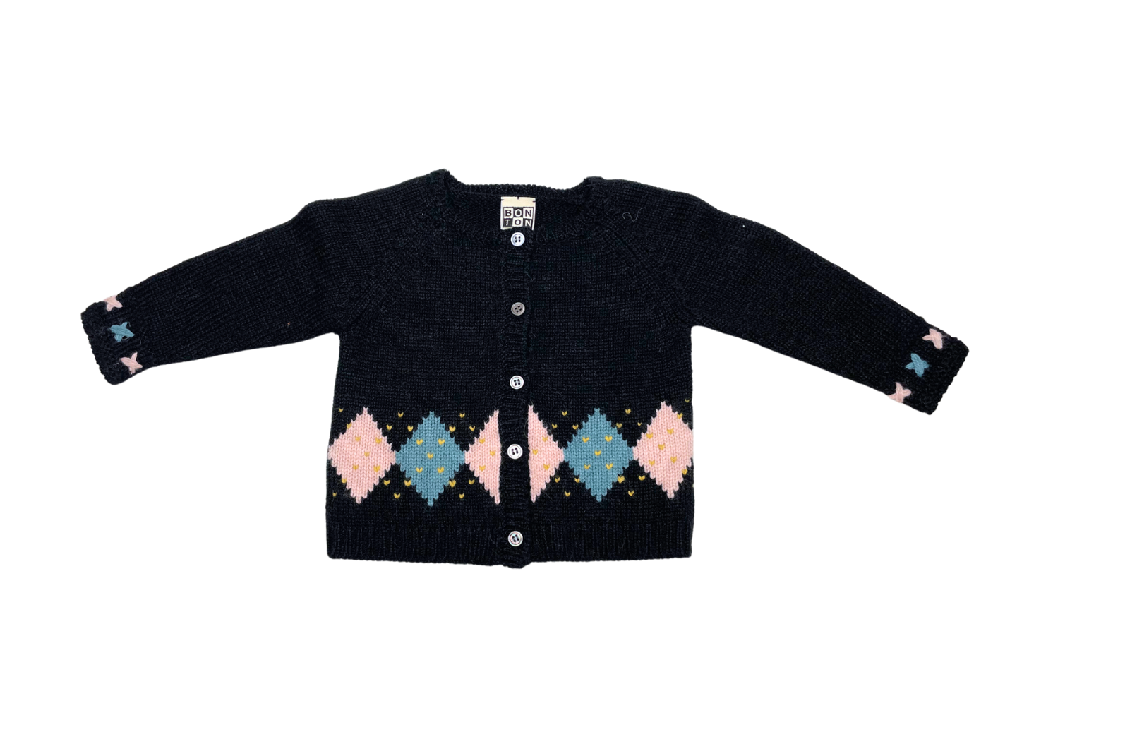 Blue baby cardigan - 6 months BONTON - Seconde Main Blue