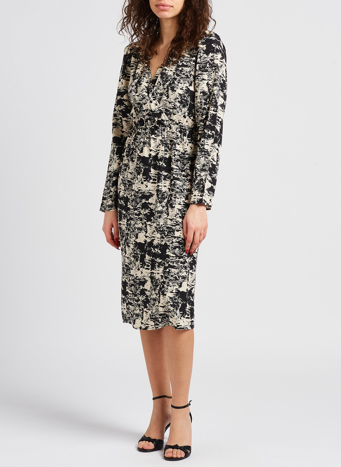 Printed midi dress VILA Beige