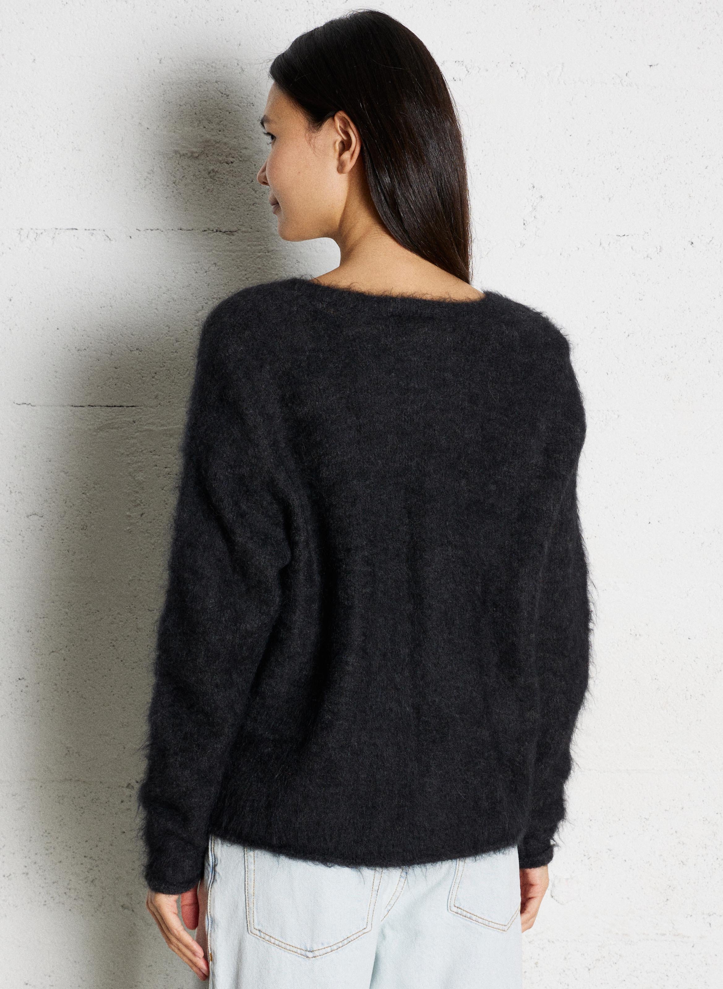 Oversized trui met V-hals AMERICAN VINTAGE Grijs