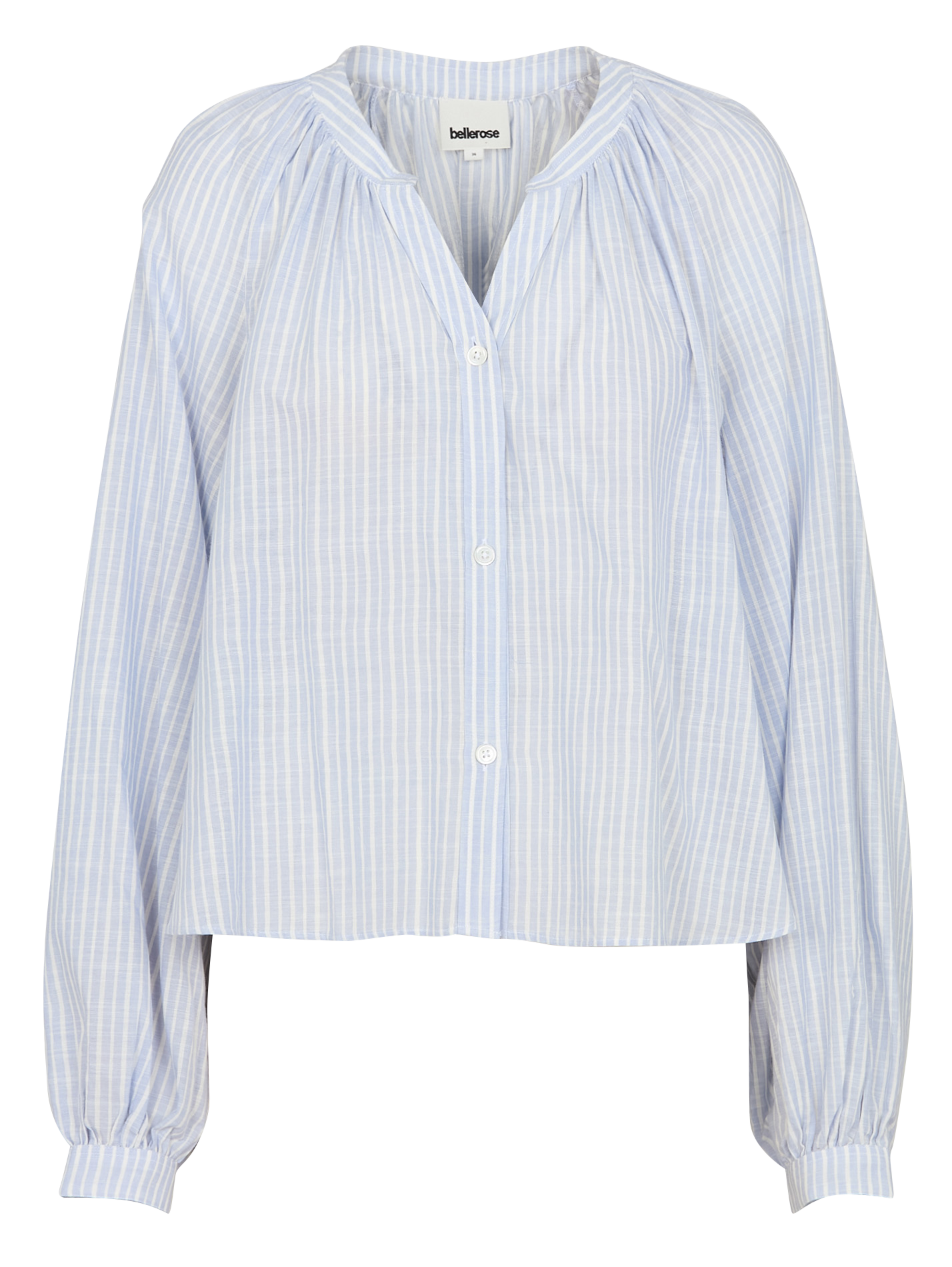 Round neck cotton shirt Blue