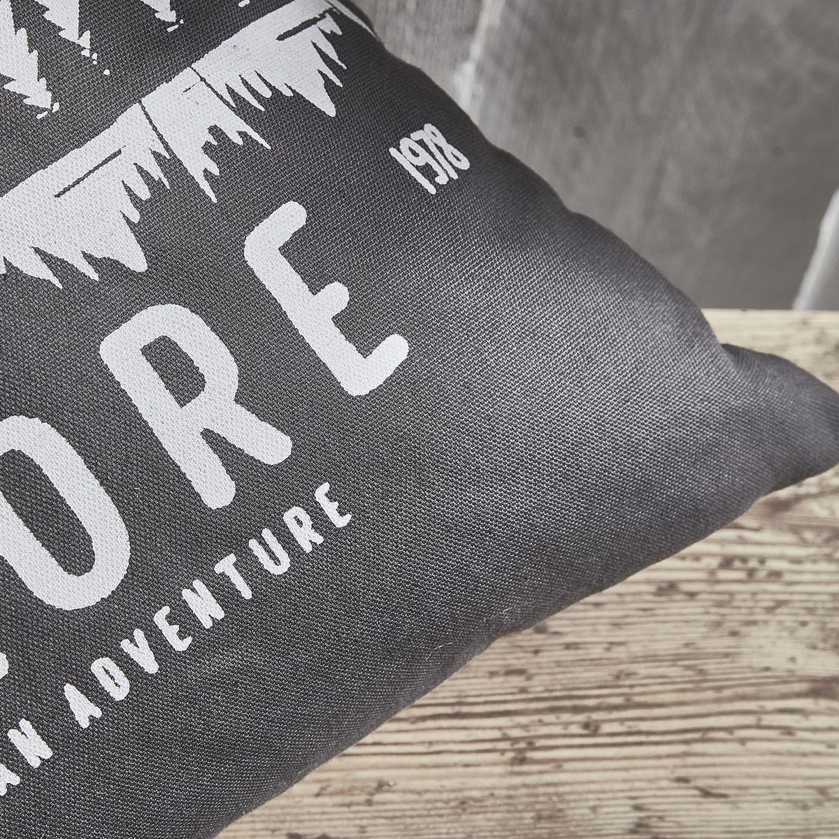 Square printed cotton cushion TODAY LINGE DE MAISON Grey