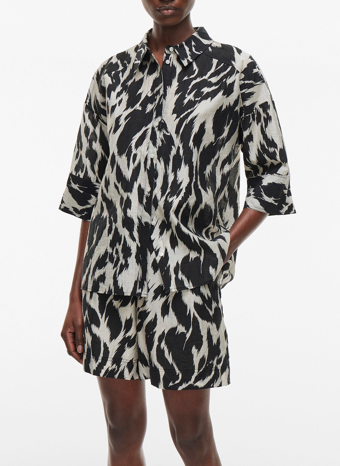 Chemise col classique imprimée ROUGE EDIT Beige