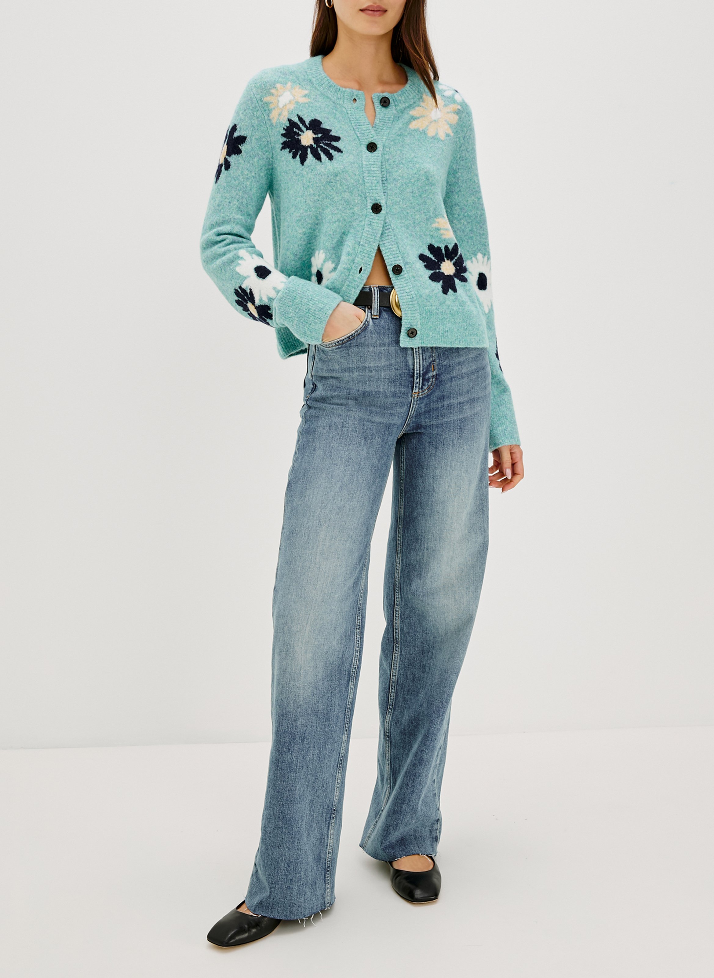 Cardigan droit à imprimé floral RAILS Multicolore