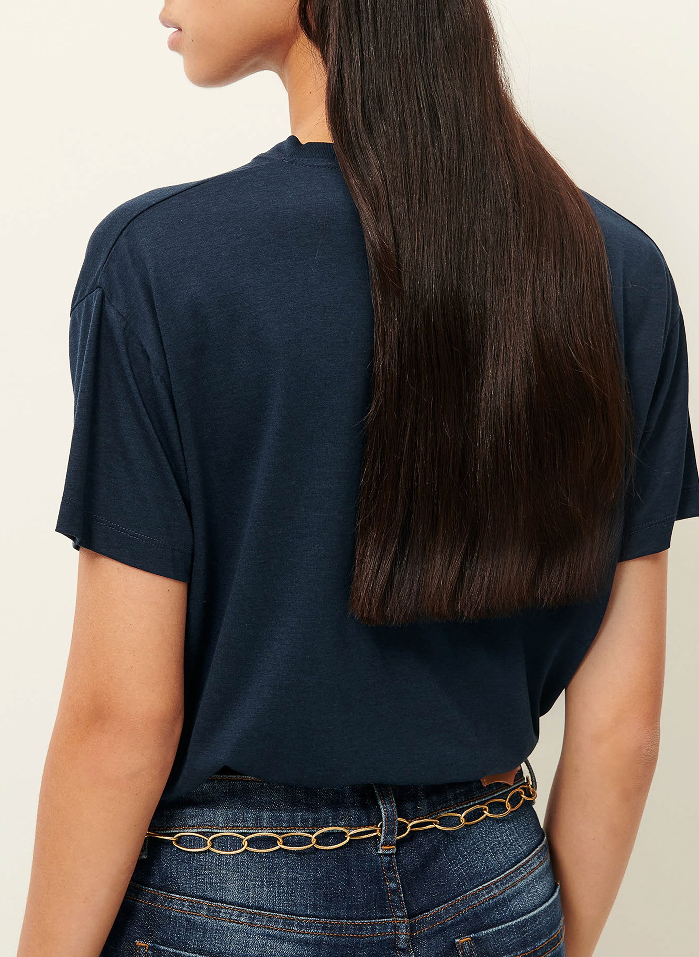 Round-neck oversized T-shirt SESSUN Blue