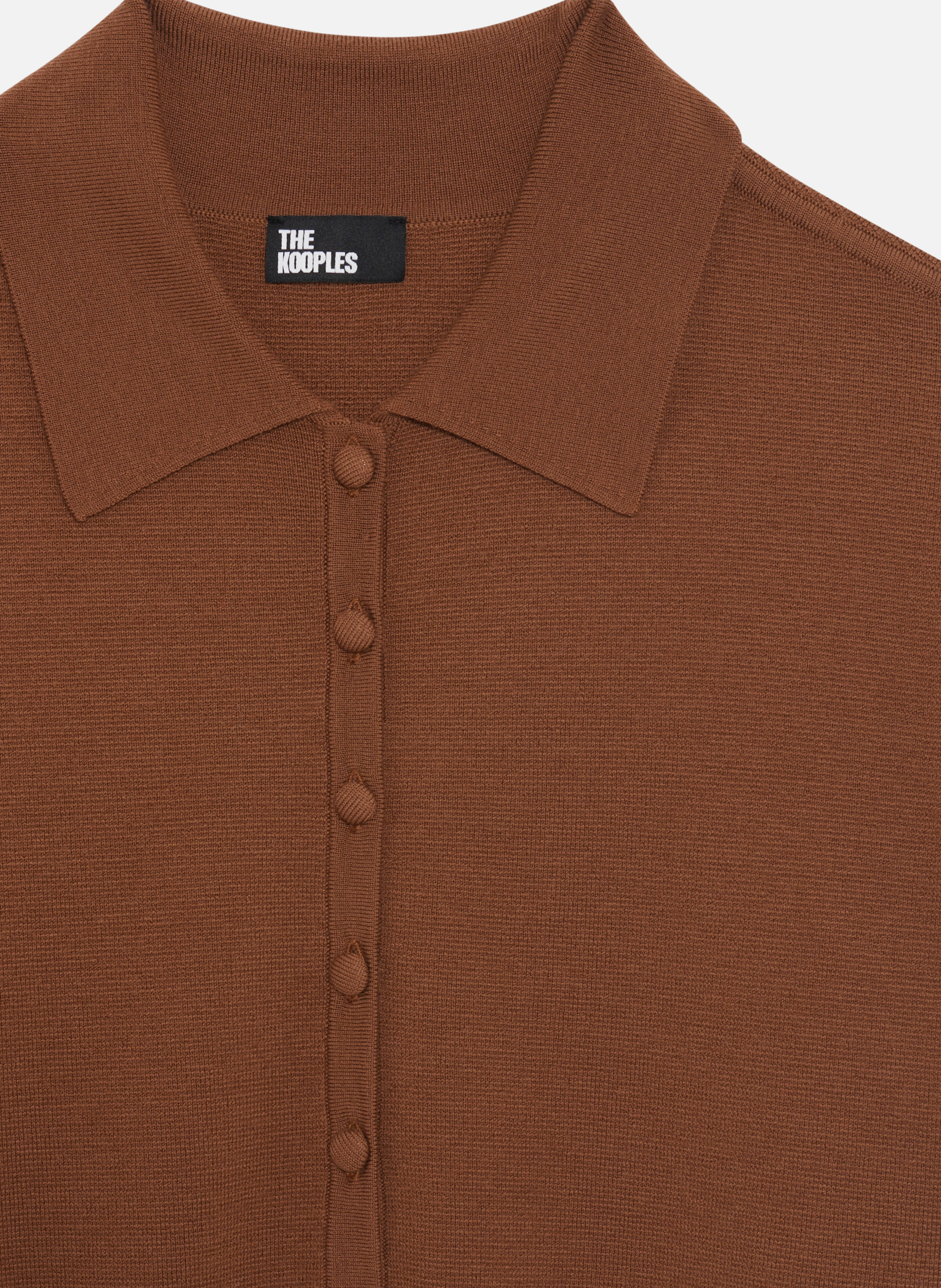 Merino wool blend polo neck sweater THE KOOPLES Brown