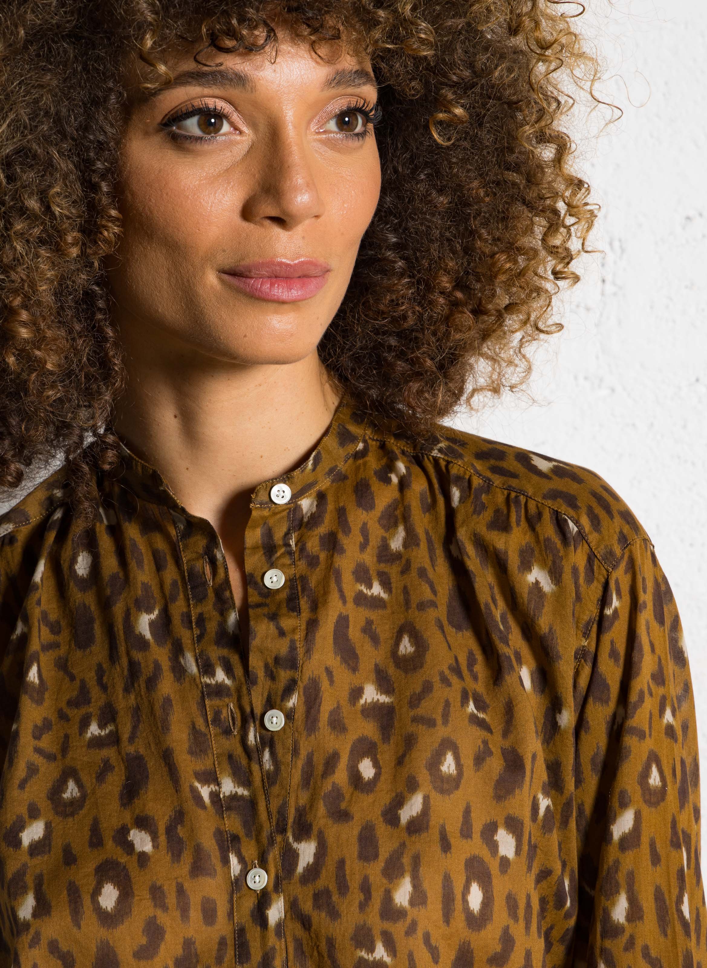 Baumwollbluse mit Rundhalskragen HARTFORD Mehrfarbig