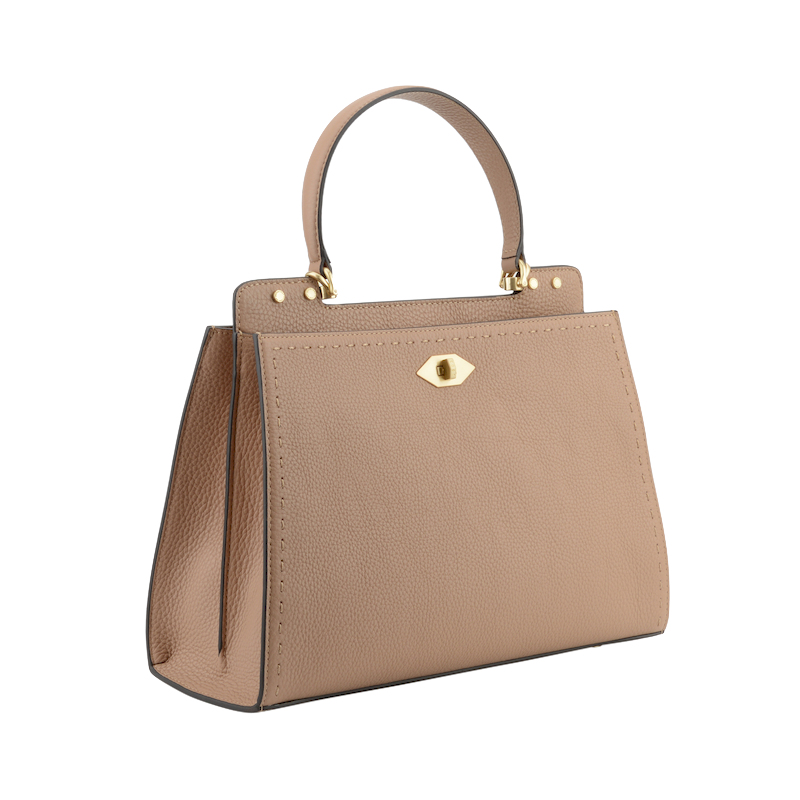 Handbag - cowhide leather POURCHET Brown
