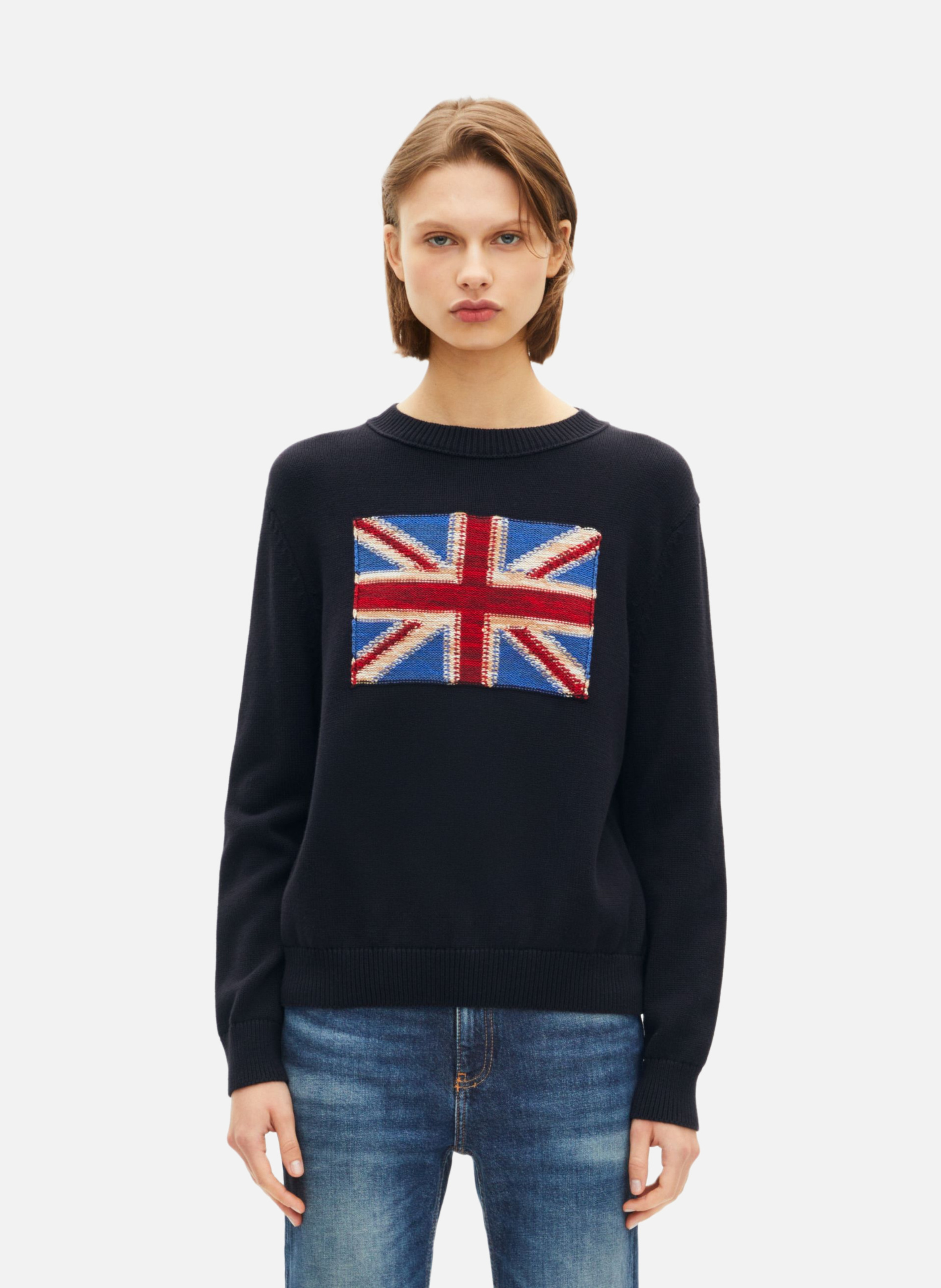 Cotton English flag sweater THE KOOPLES Blue